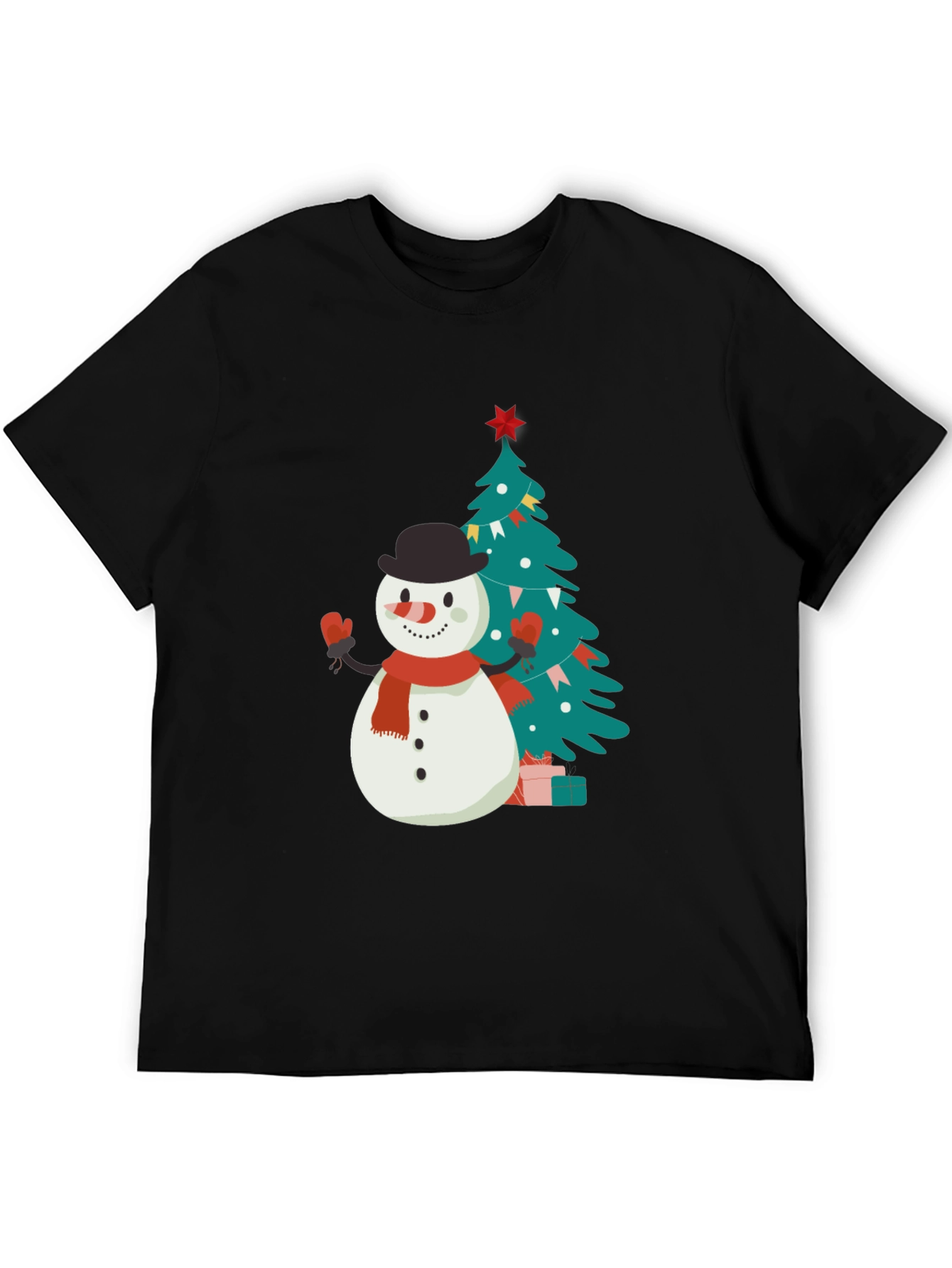Festive Snowman & Tree Graphic Tee