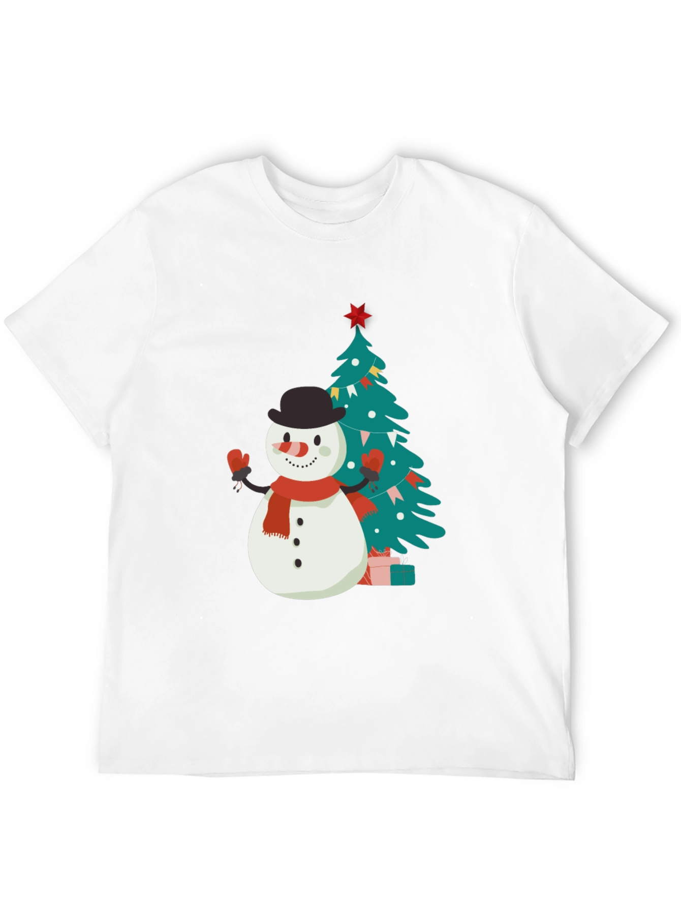 Festive Snowman & Tree Graphic Tee