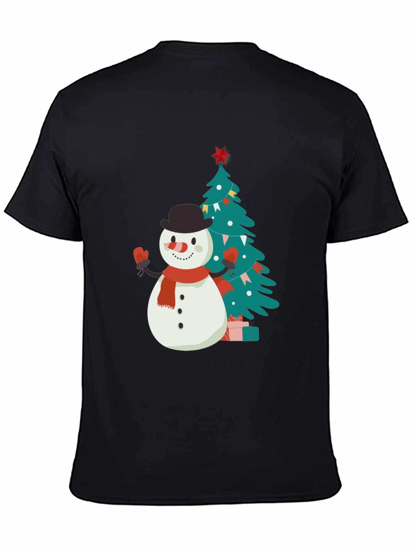 Festive Snowman & Tree Graphic Tee