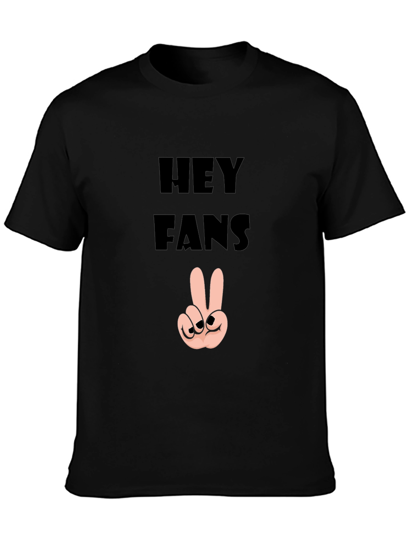 Hey Fans Graphic Tee - Peace Sign Hand