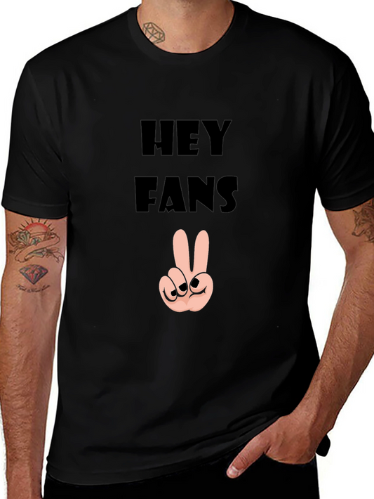 Hey Fans Graphic Tee - Peace Sign Hand