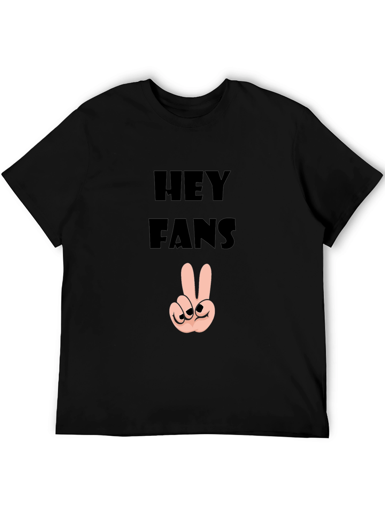 Hey Fans Graphic Tee - Peace Sign Hand
