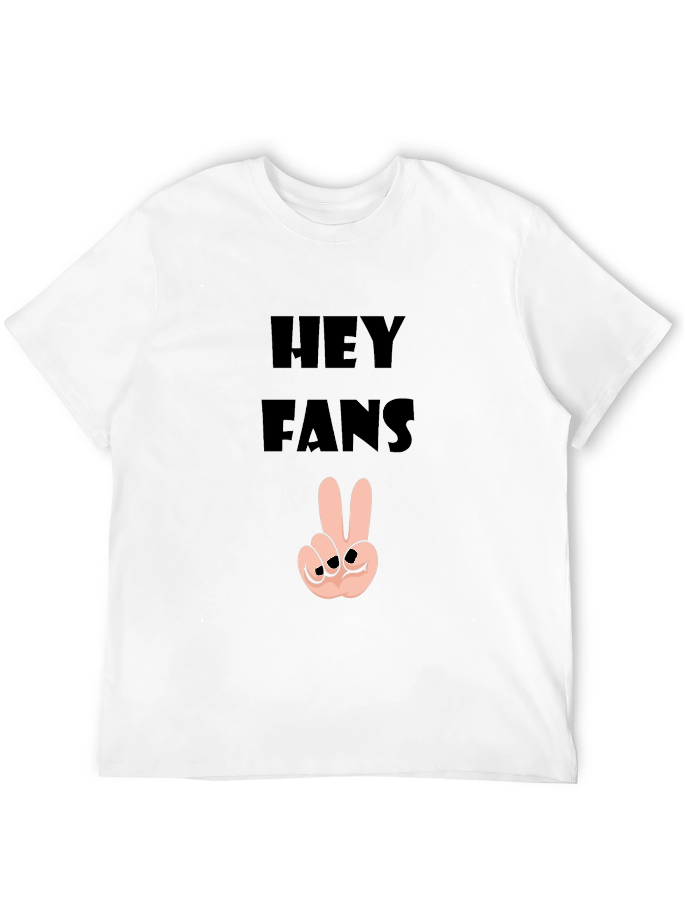 Hey Fans Graphic Tee - Peace Sign Hand