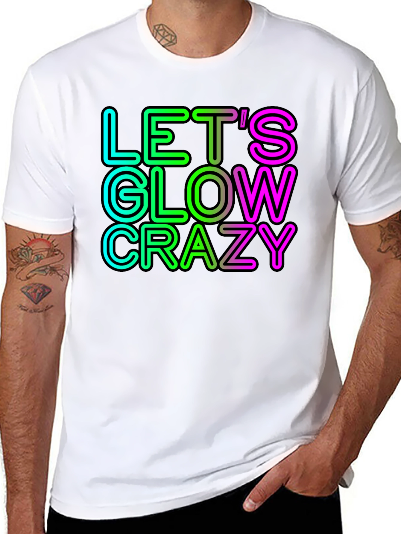 Lets Glow Crazy Neon Graphic Tee