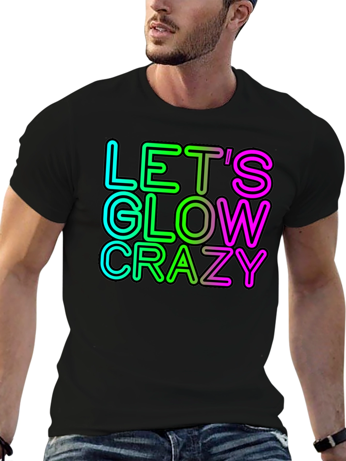 Lets Glow Crazy Neon Graphic Tee