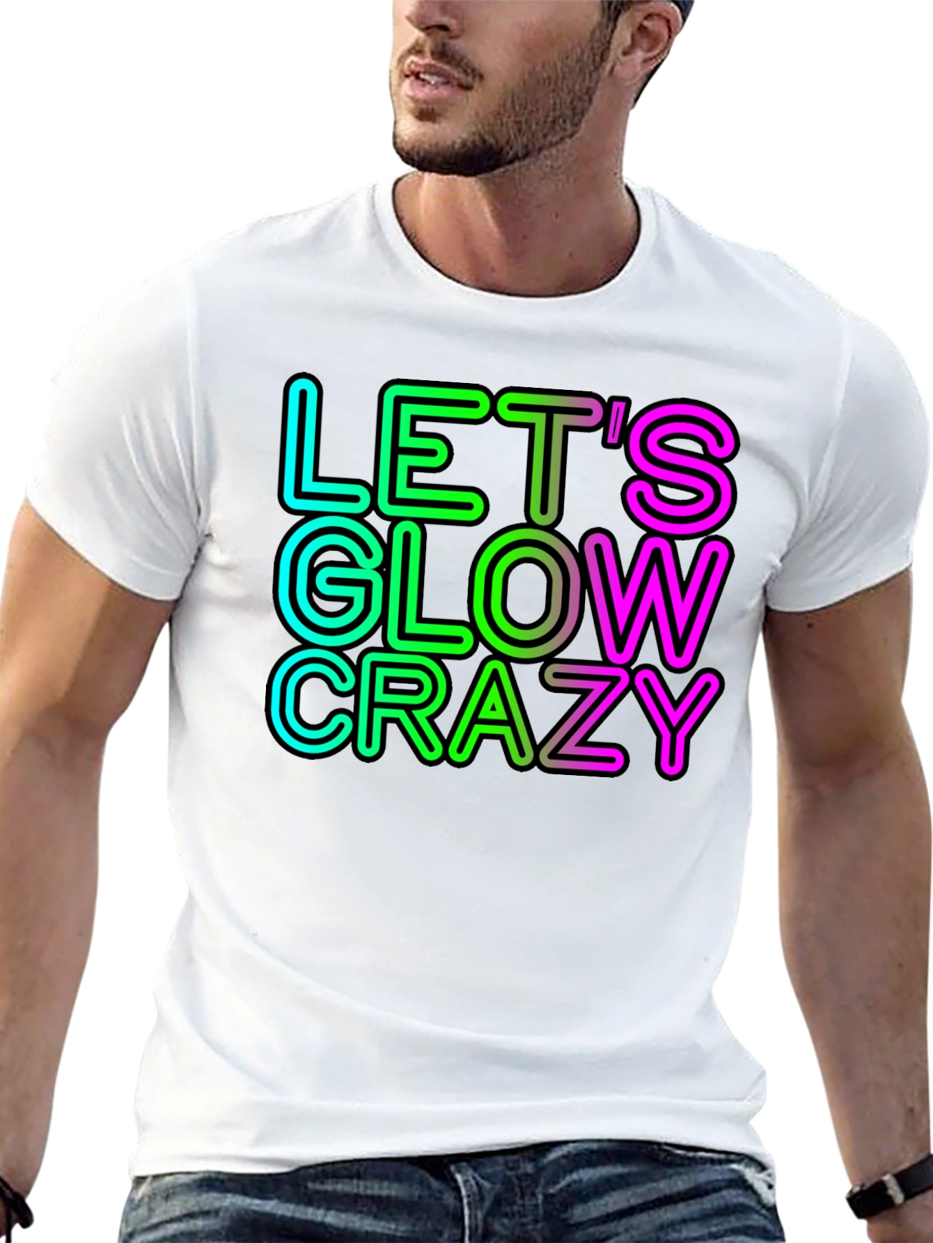 Lets Glow Crazy Neon Graphic Tee
