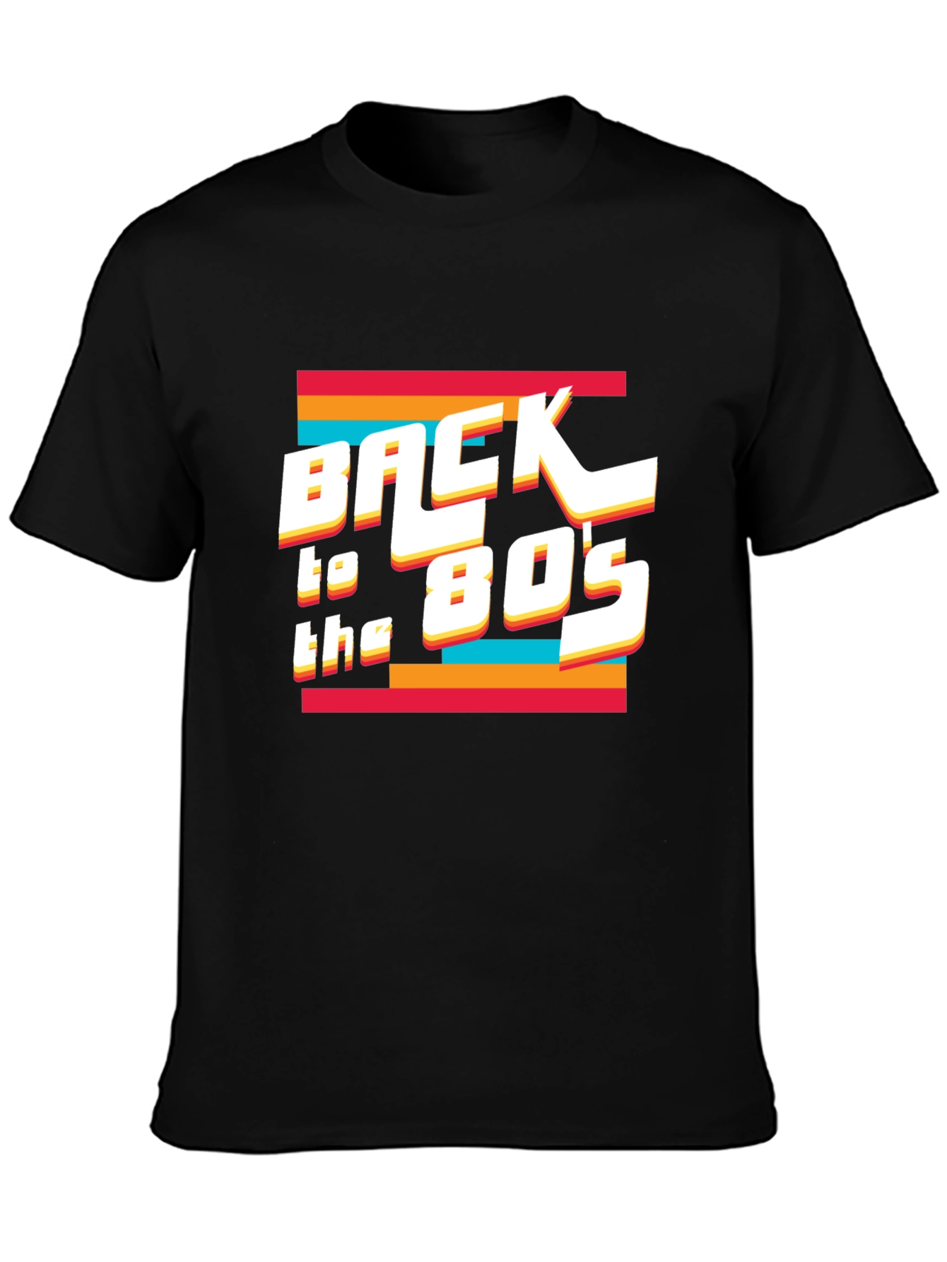 Retro 80s Graphic Tee - Black Nostalgic T-Shirt