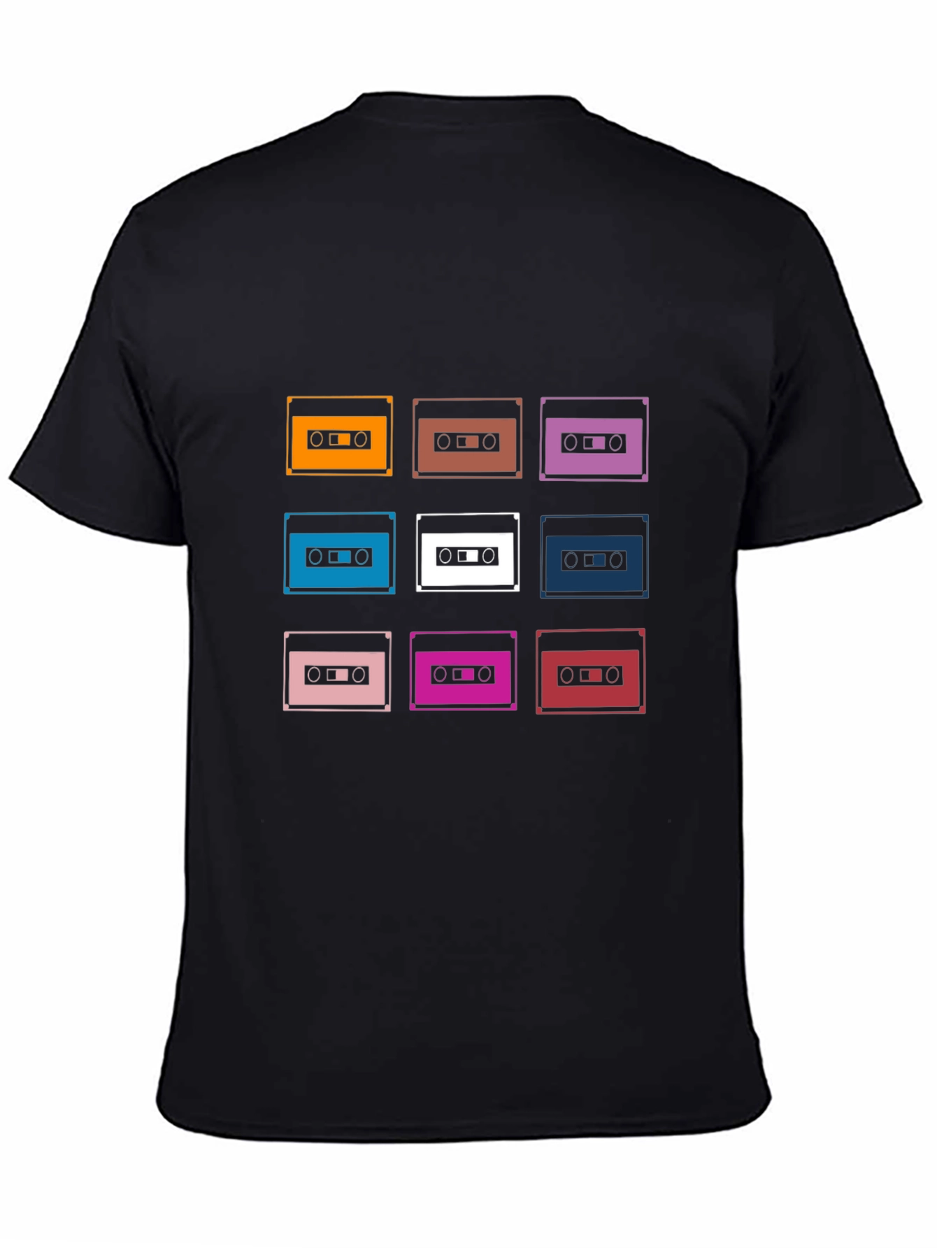 Retro Cassette Tape Graphic Tee - Black