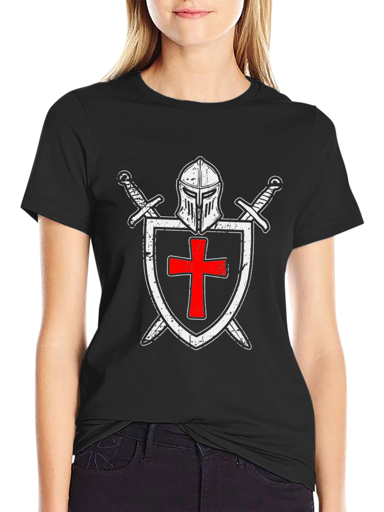 Crusader Knight T-Shirt: Medieval Templar Shield Tee