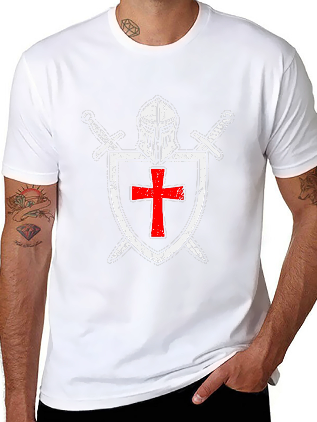 Crusader Knight T-Shirt: Medieval Templar Shield Tee