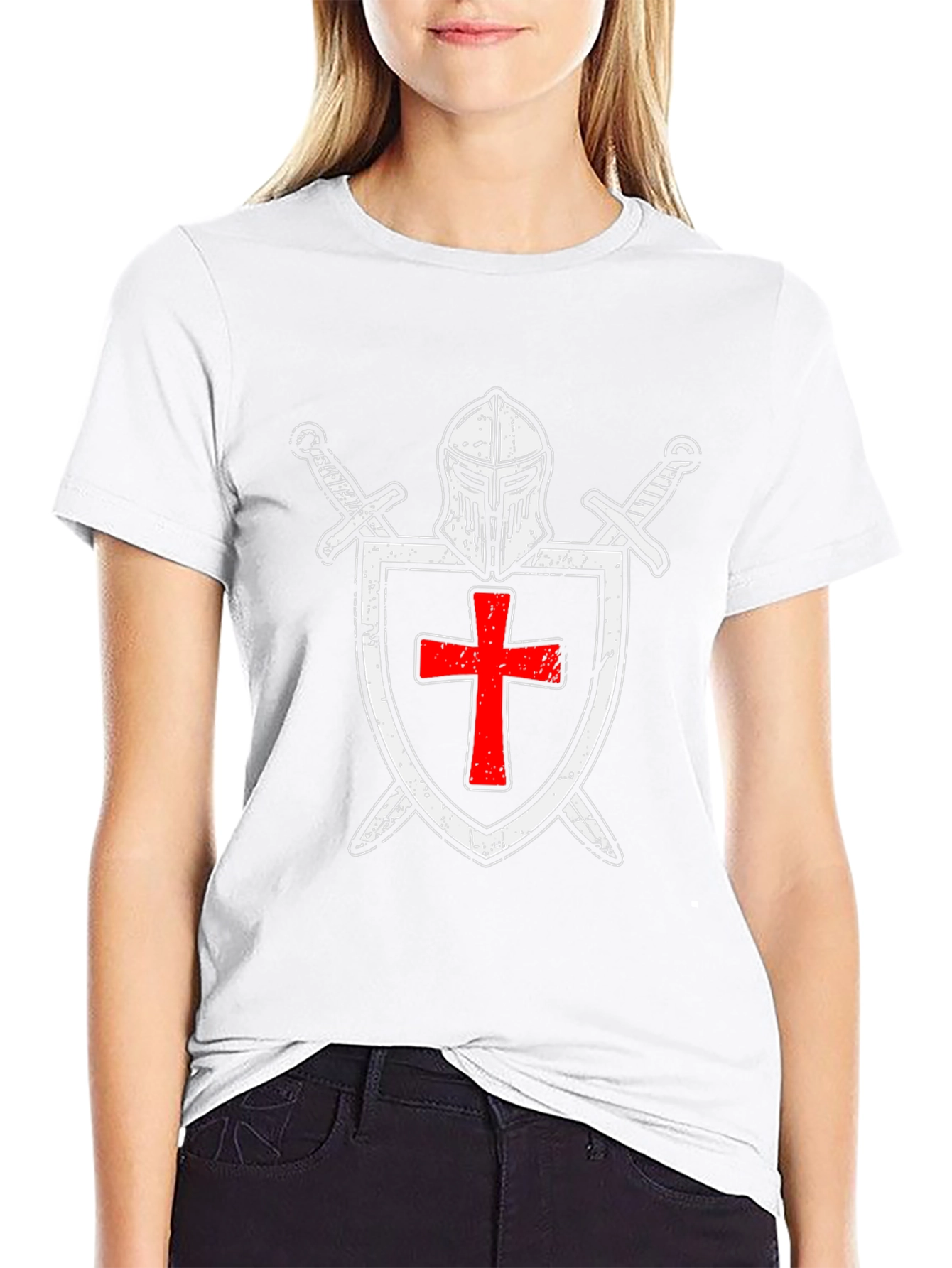Crusader Knight T-Shirt: Medieval Templar Shield Tee