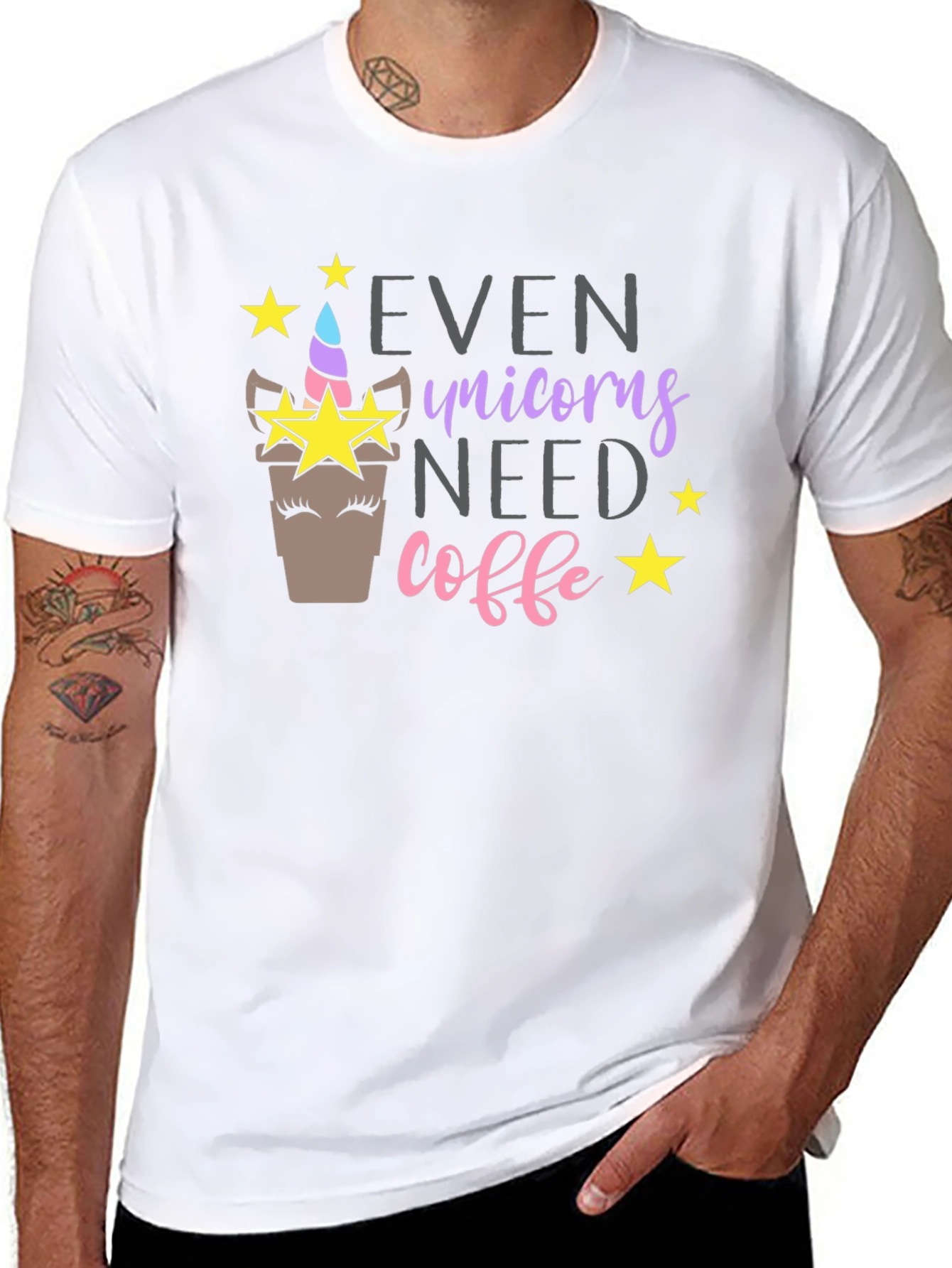 Unicorn Coffee Graphic T-Shirt