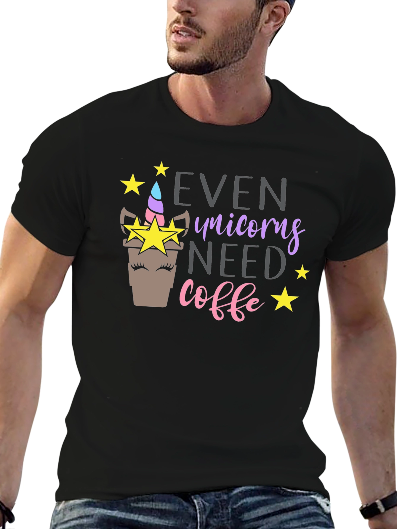 Unicorn Coffee Graphic T-Shirt