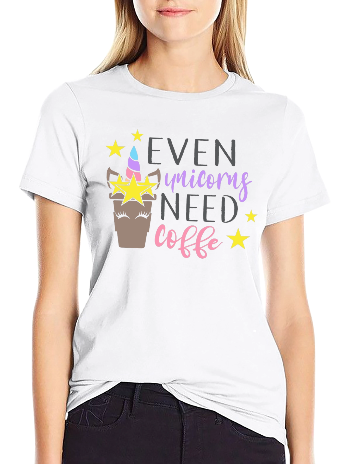 Unicorn Coffee Graphic T-Shirt