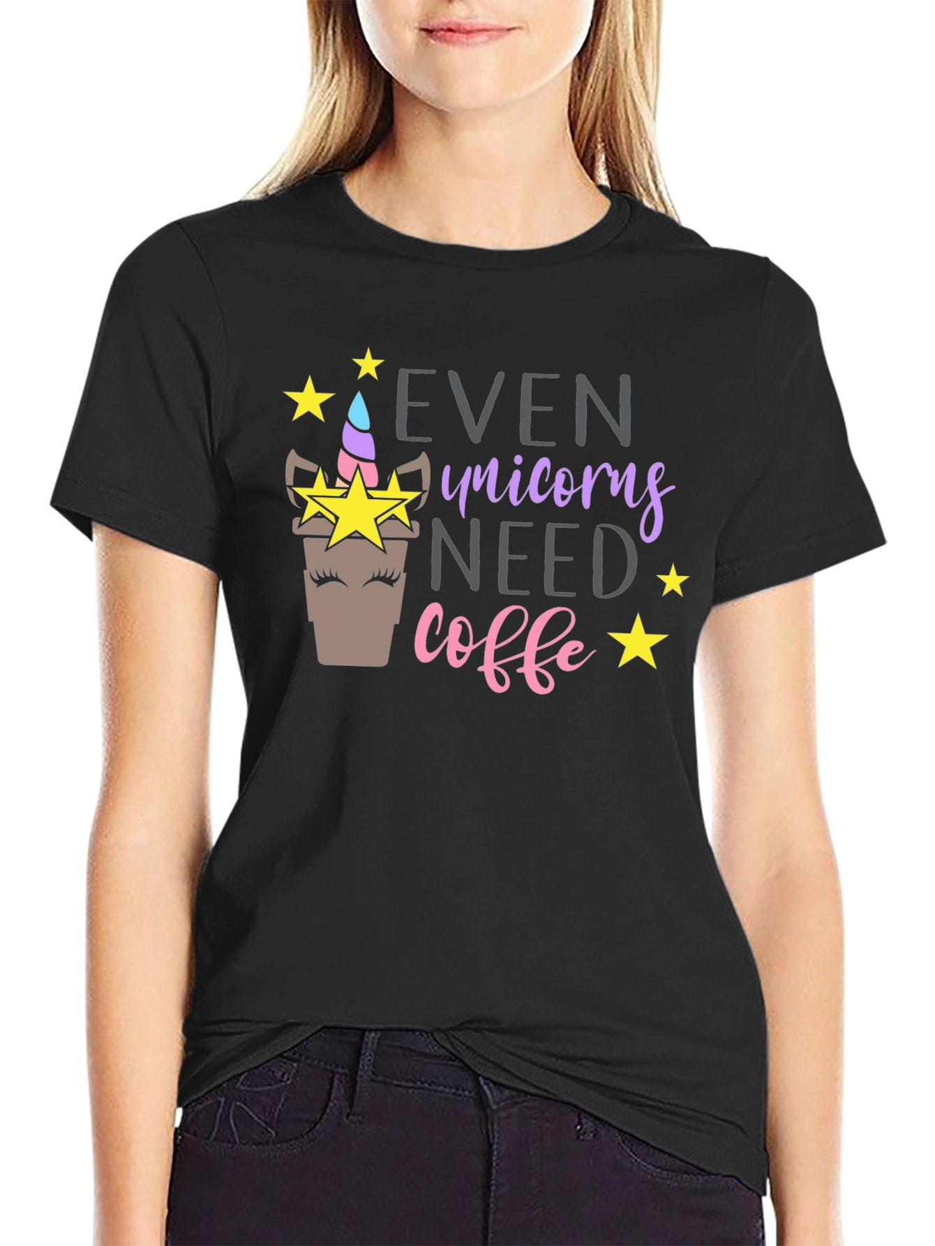 Unicorn Coffee Graphic T-Shirt