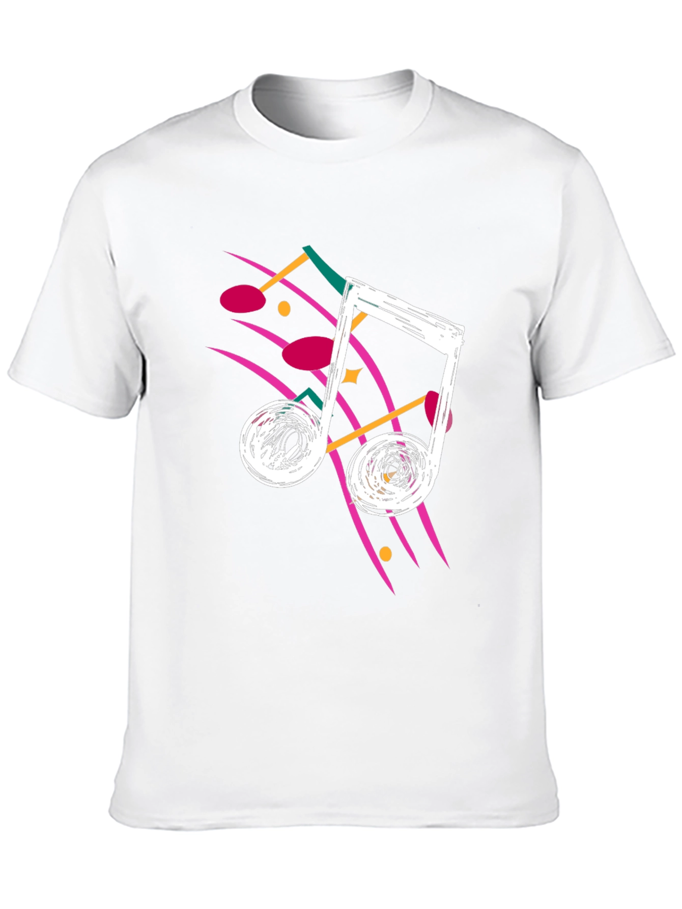Retro Music Note Graphic Tee - Black