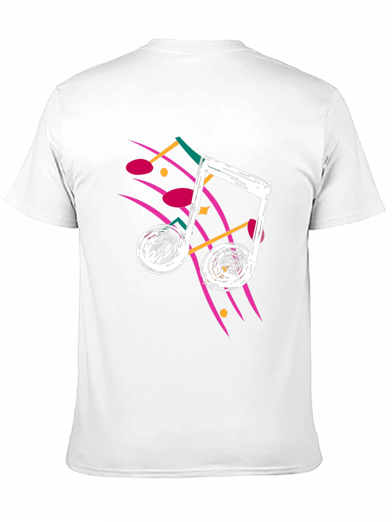 Retro Music Note Graphic Tee - Black