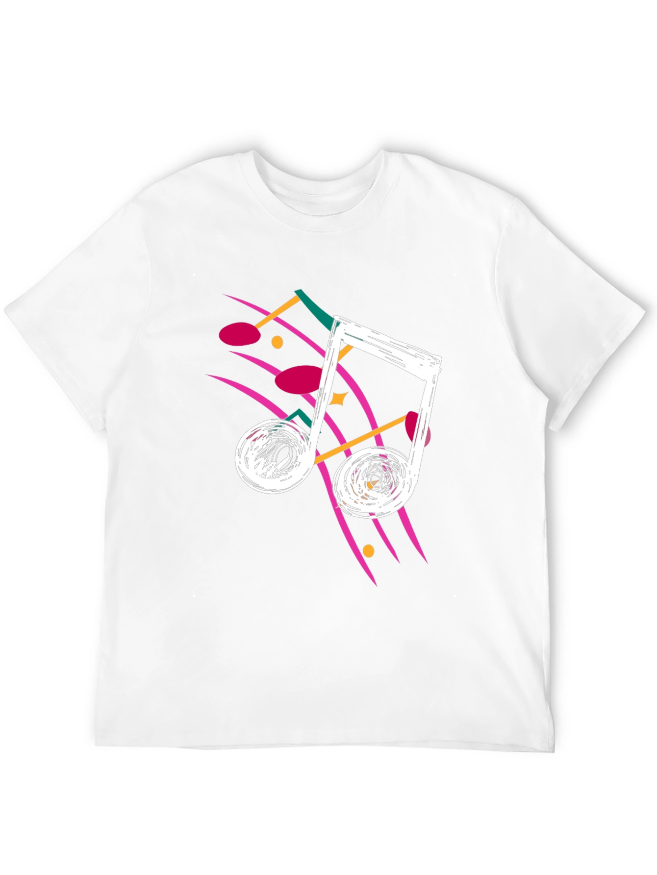 Retro Music Note Graphic Tee - Black