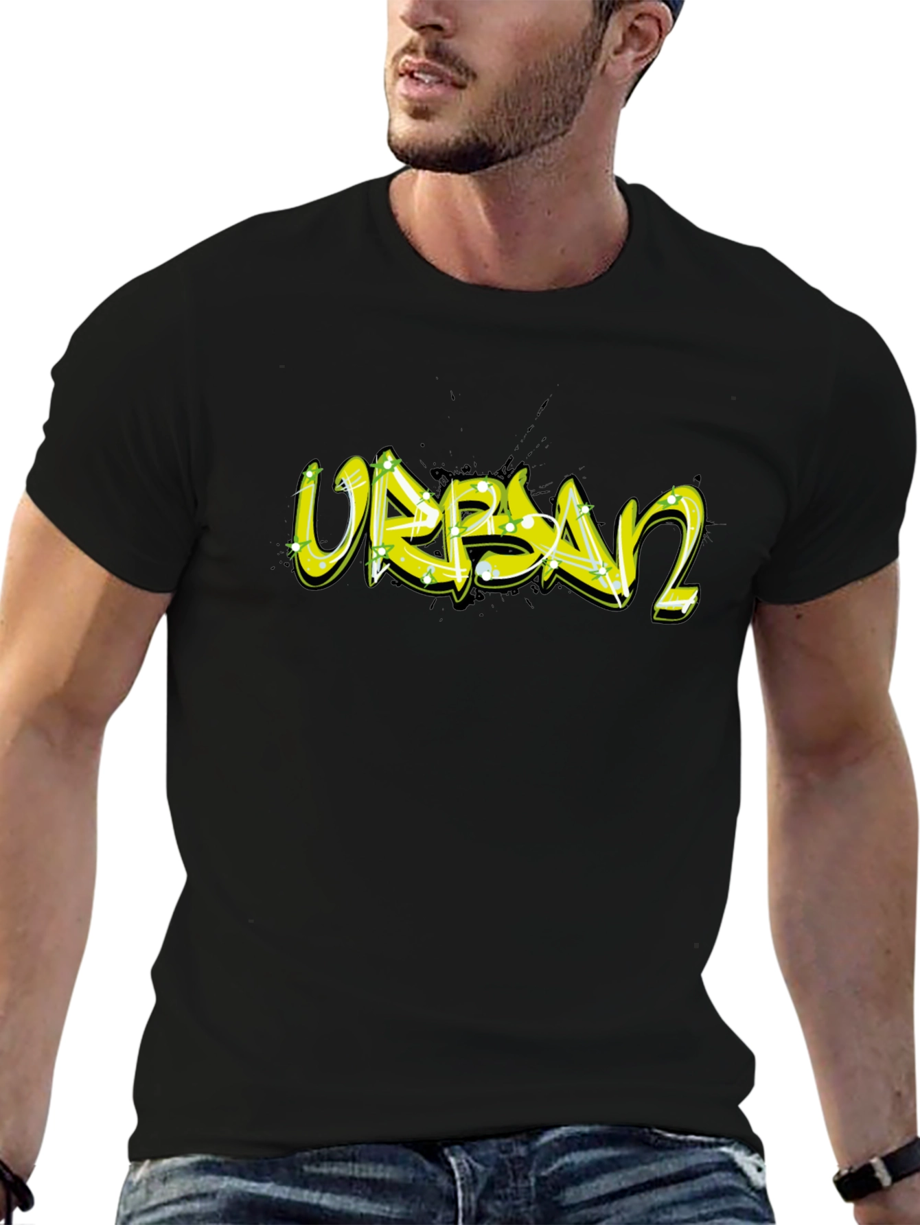 Urban Graffiti T-Shirt - Black Cotton