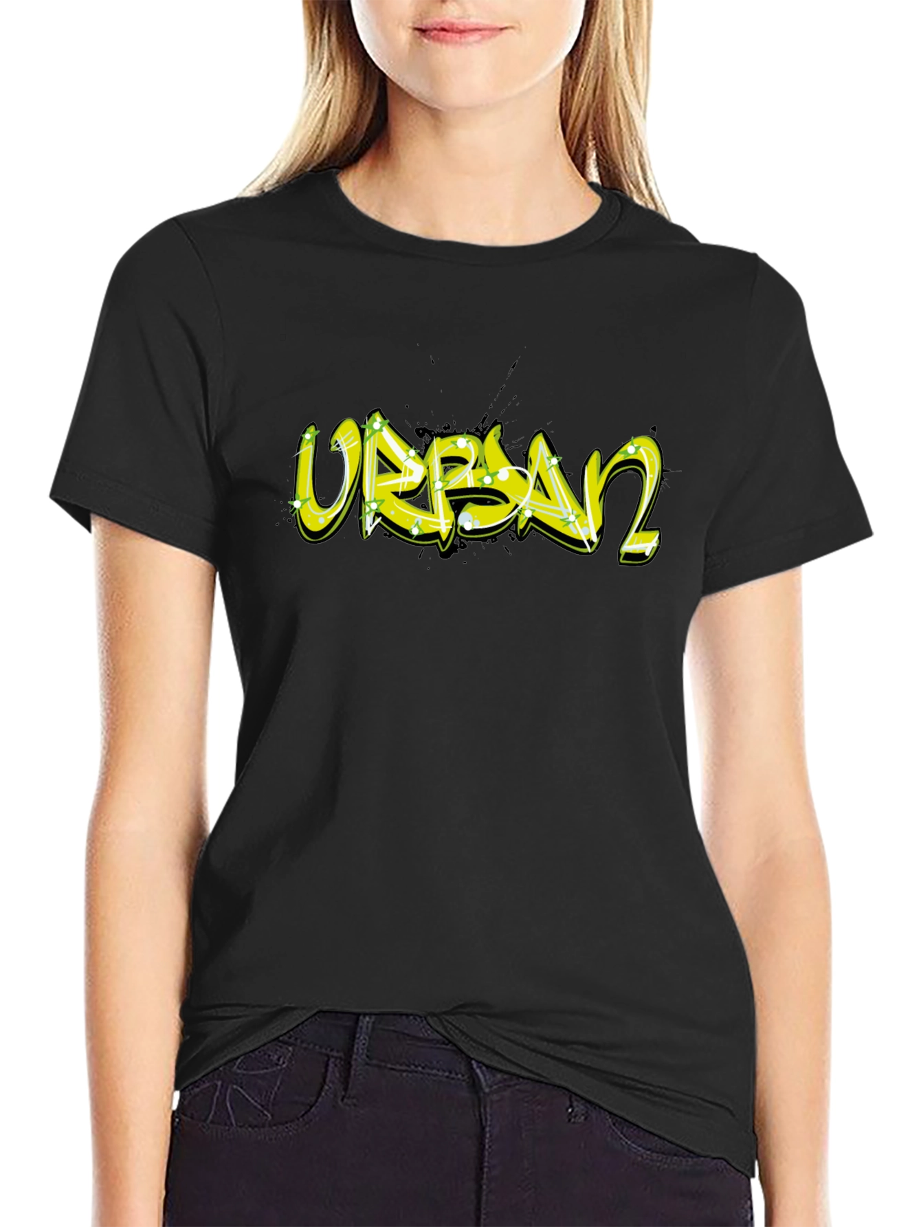 Urban Graffiti T-Shirt - Black Cotton