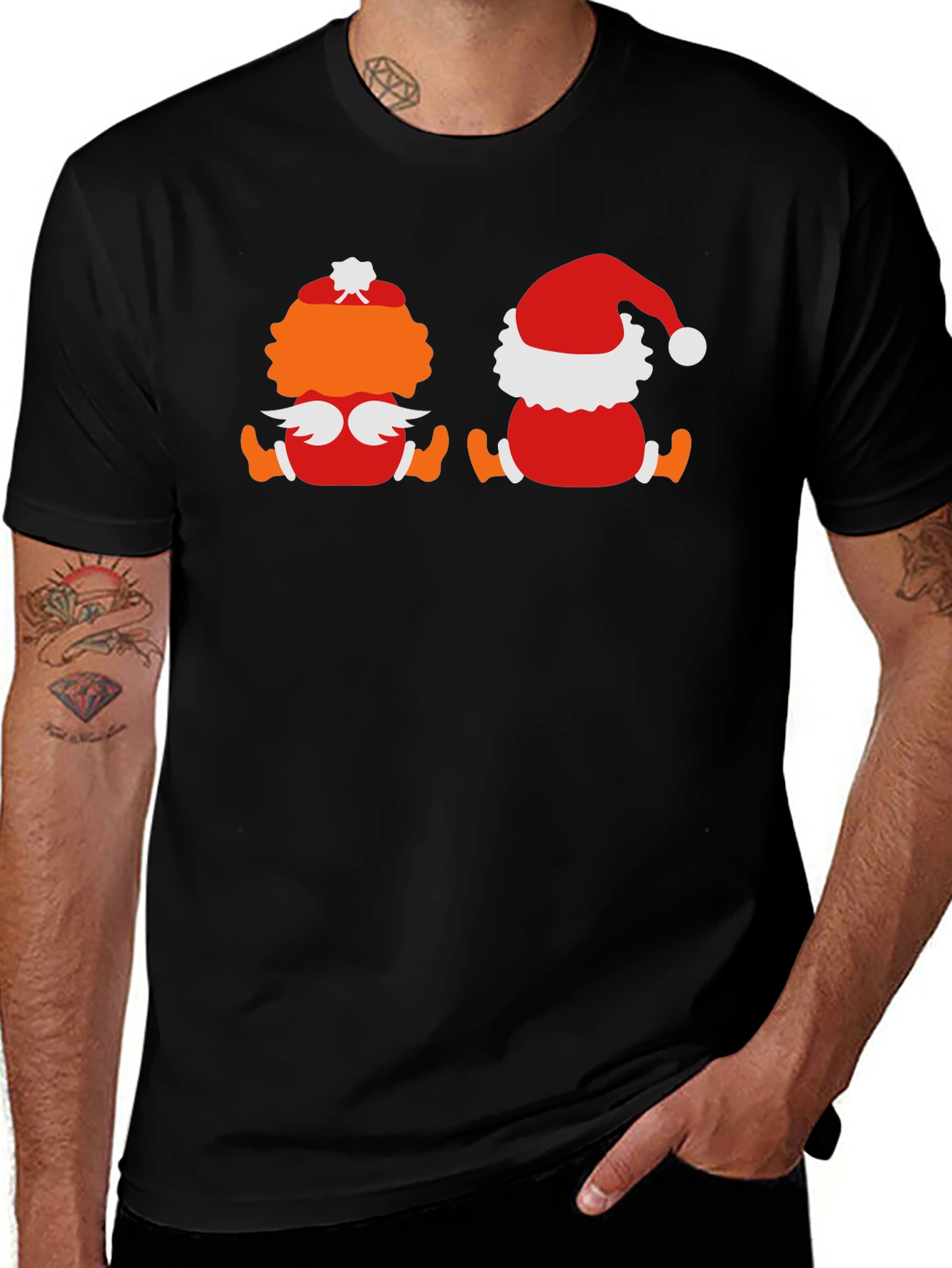 Holiday Character Graphic Tee - Black