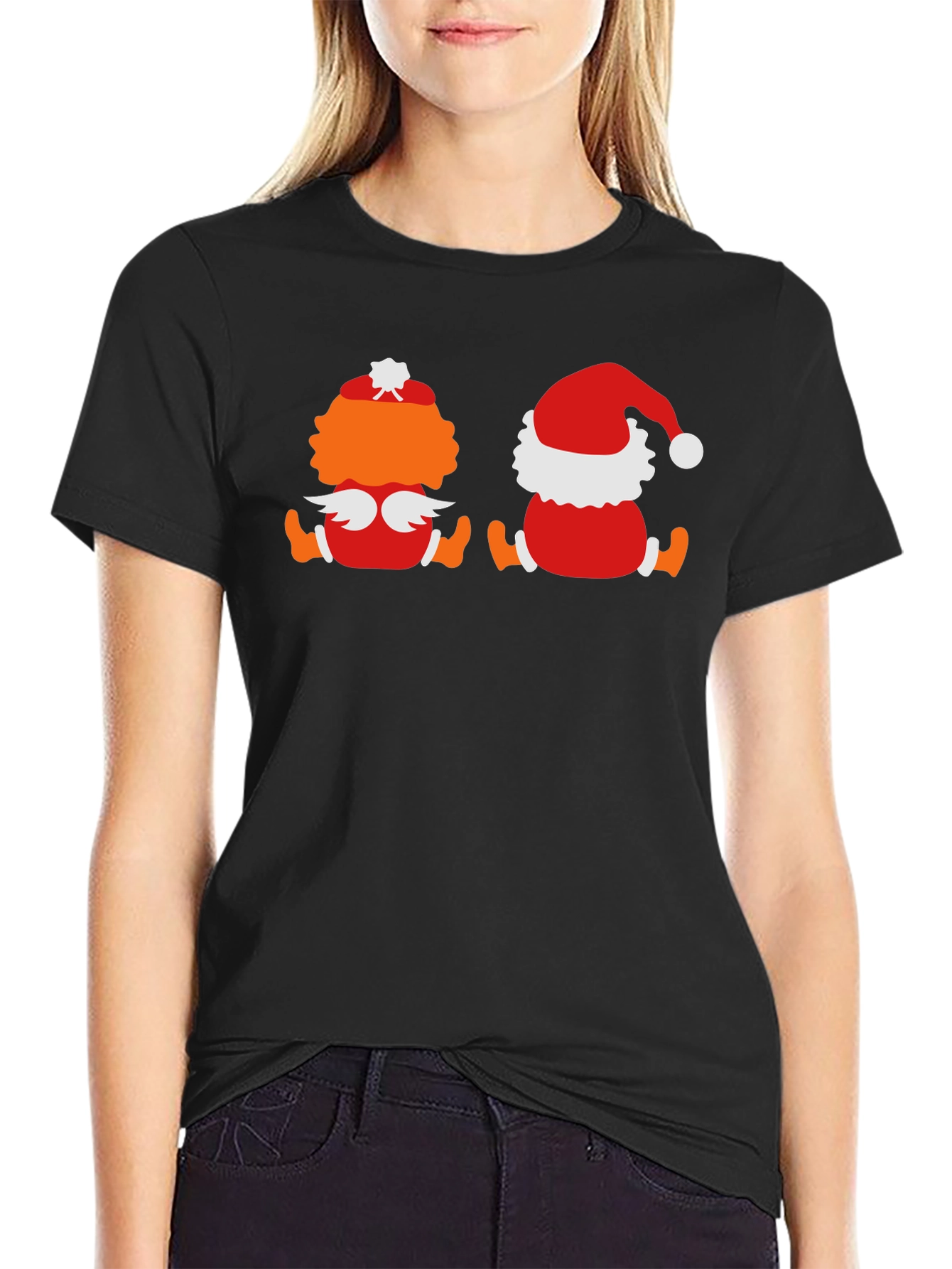 Holiday Character Graphic Tee - Black
