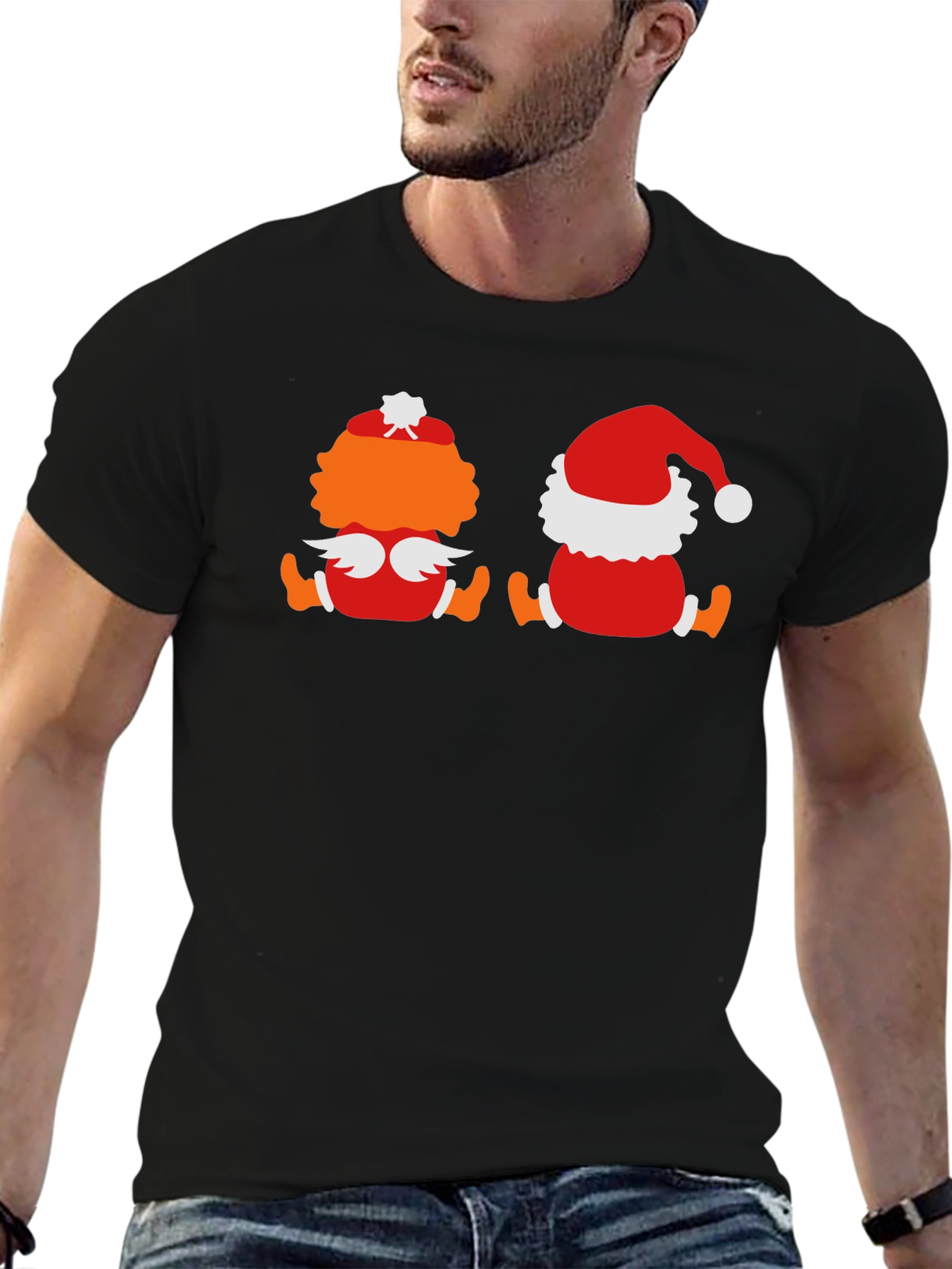 Holiday Character Graphic Tee - Black