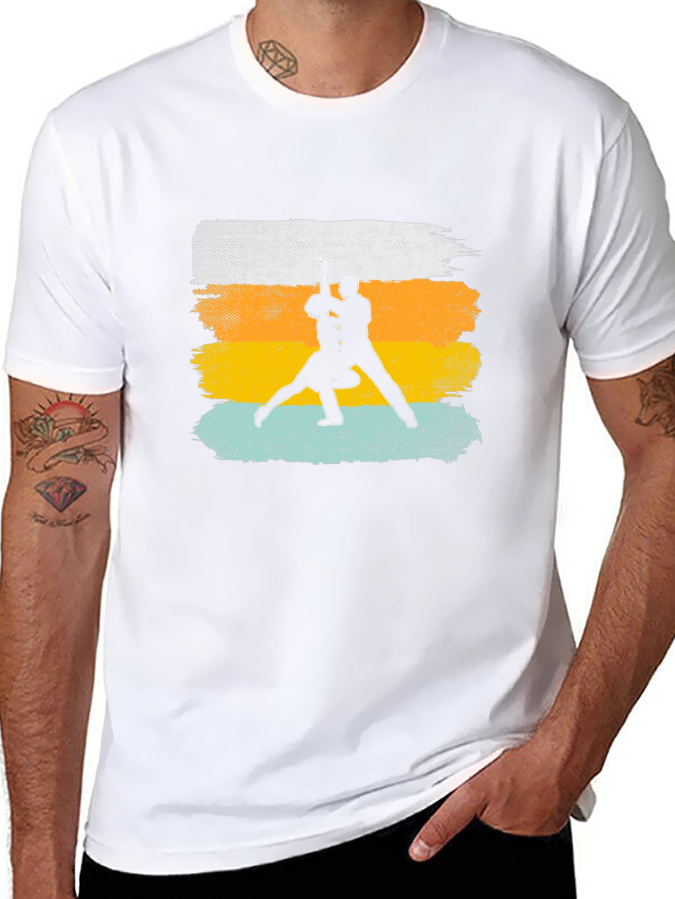 Dancing Silhouette Graphic Tee - Retro Style