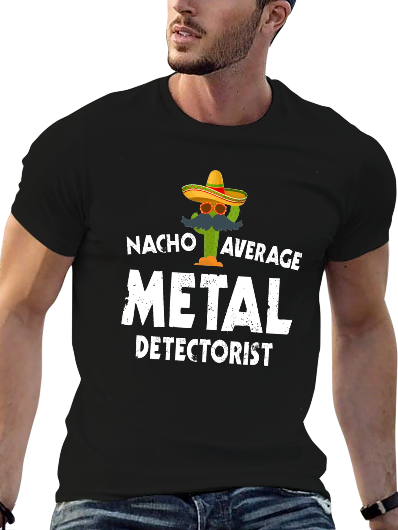 Nacho Average Metal Detectorist T-Shirt - Black