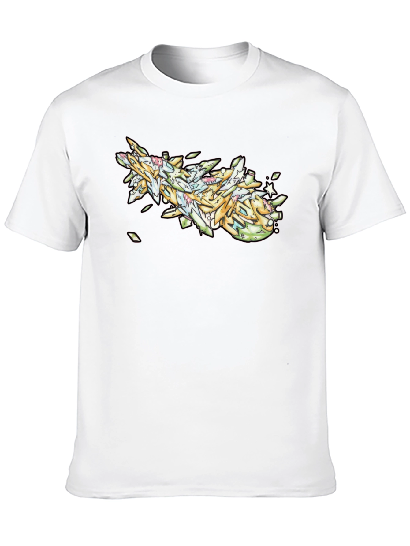 Graffiti Art Black Cotton T-Shirt