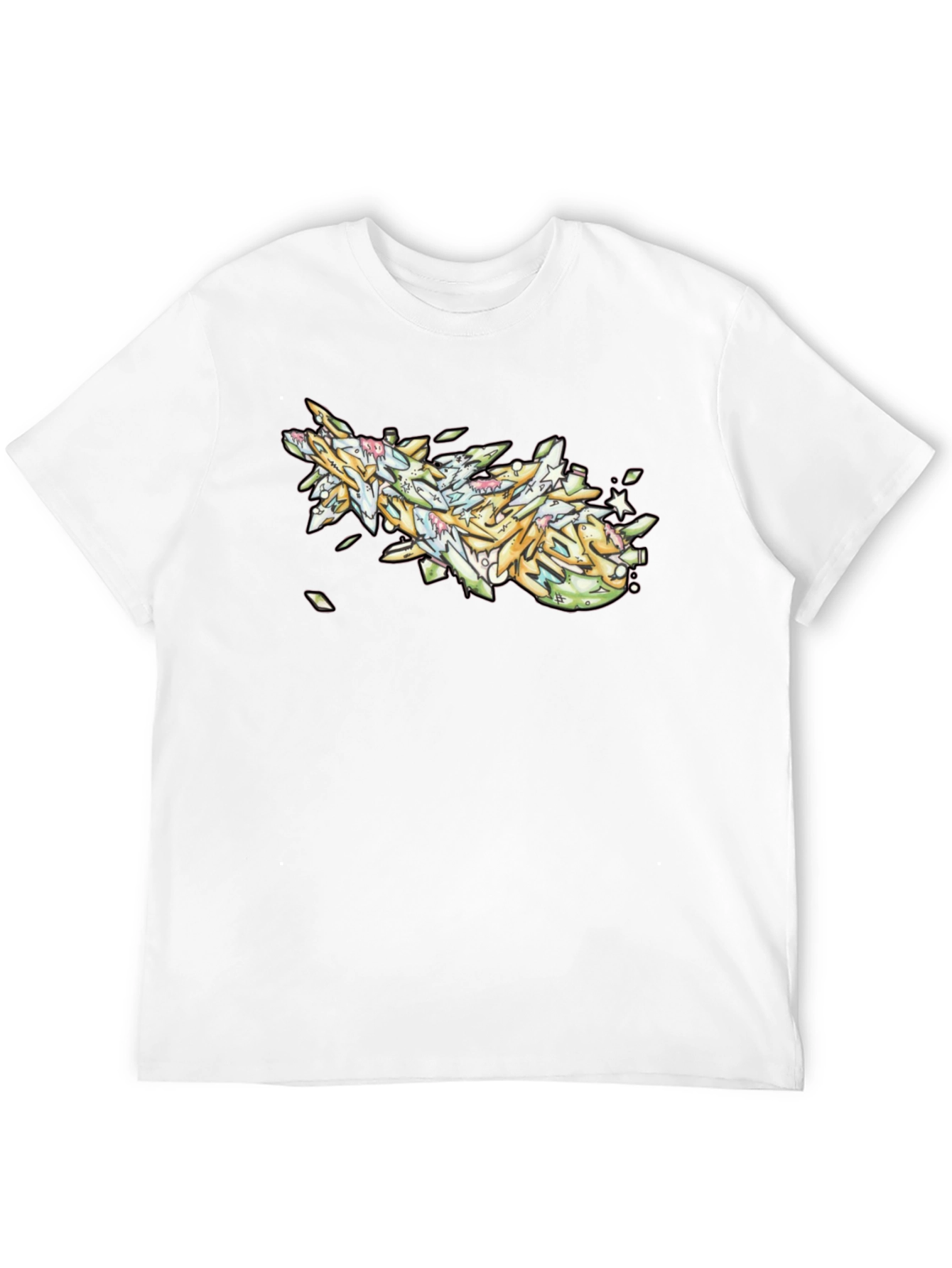 Graffiti Art Black Cotton T-Shirt