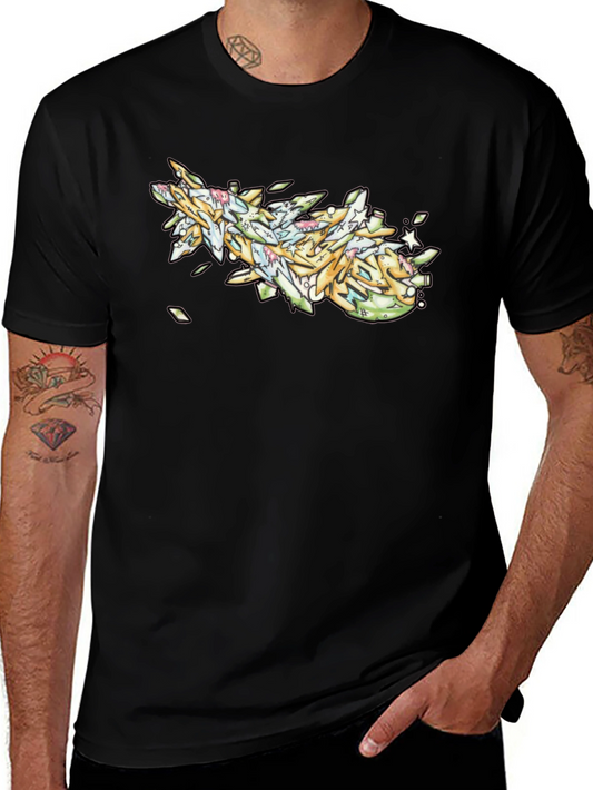 Graffiti Art Black Cotton T-Shirt