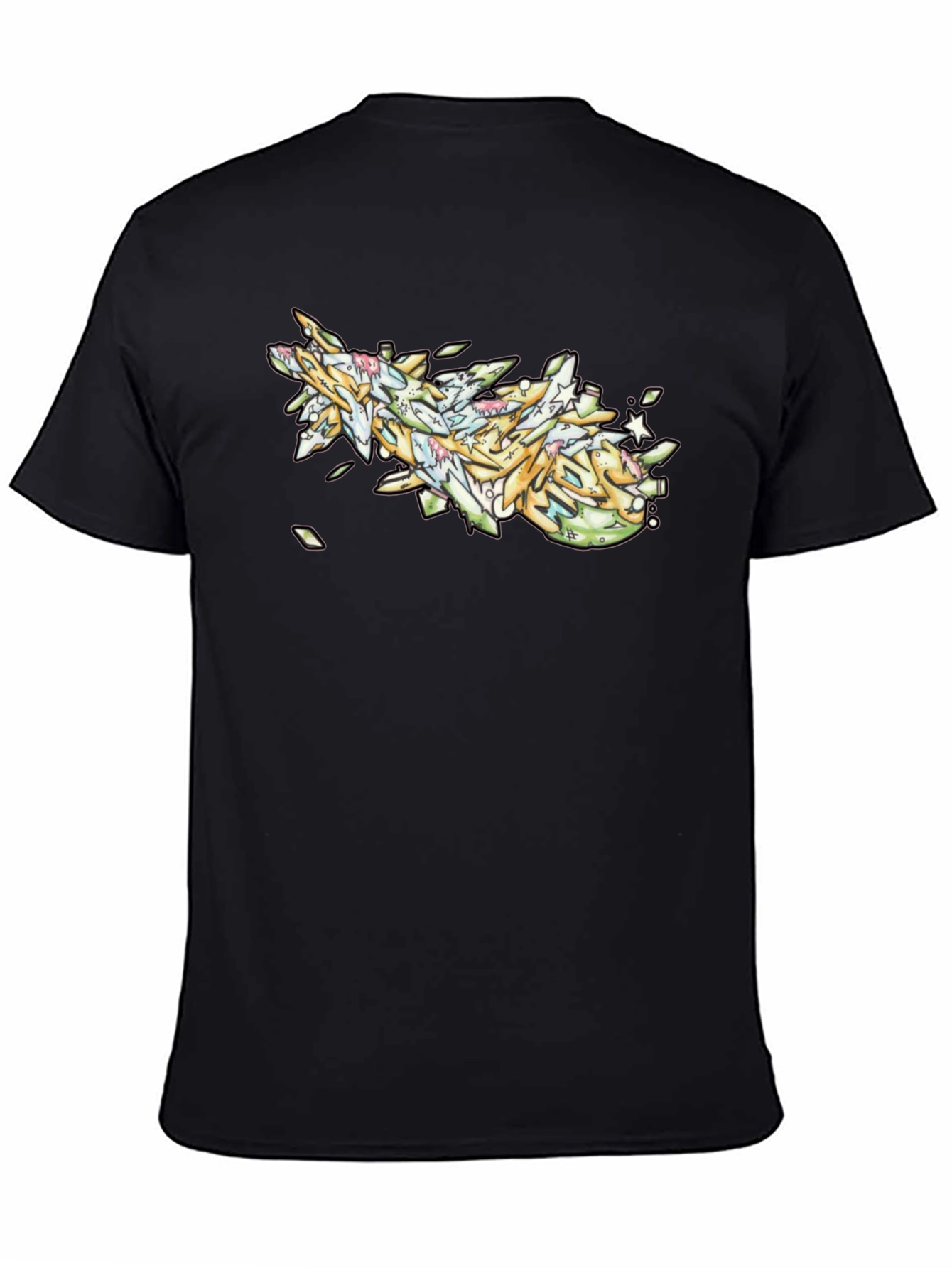 Graffiti Art Black Cotton T-Shirt