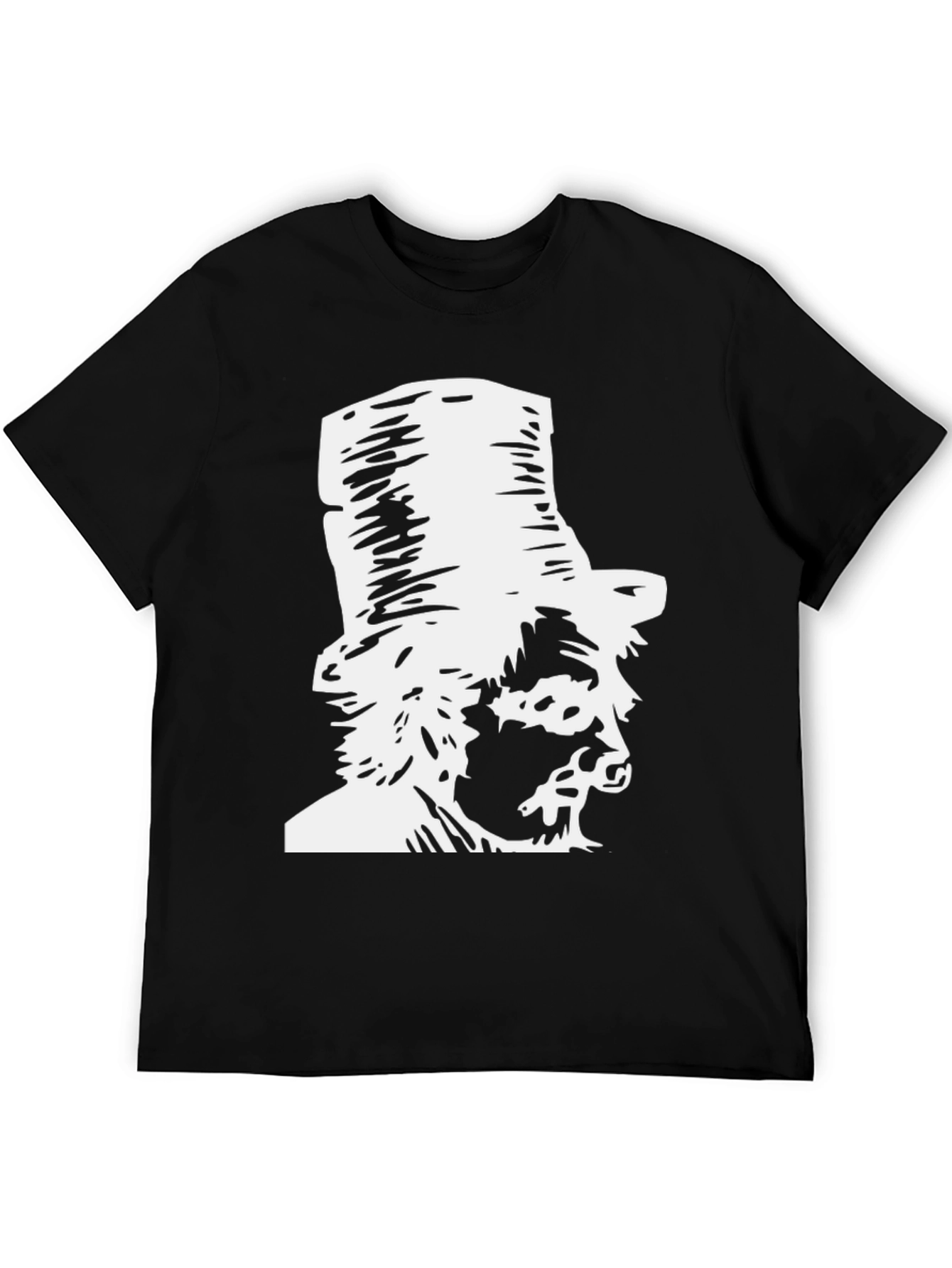 Gentleman Graphic T-Shirt Black Cotton Top Hat Design
