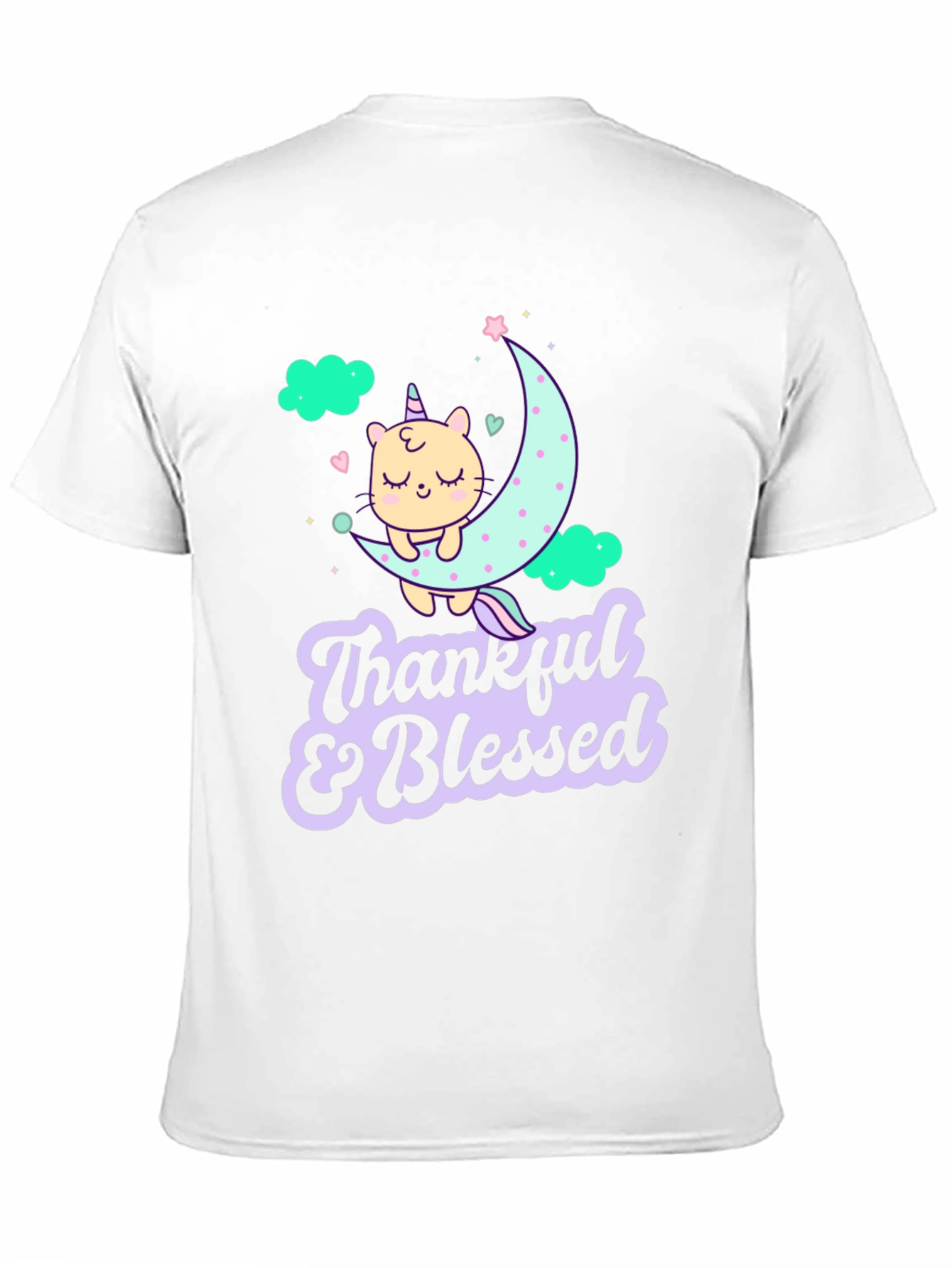 Thankful & Blessed Unicorn Cat T-Shirt