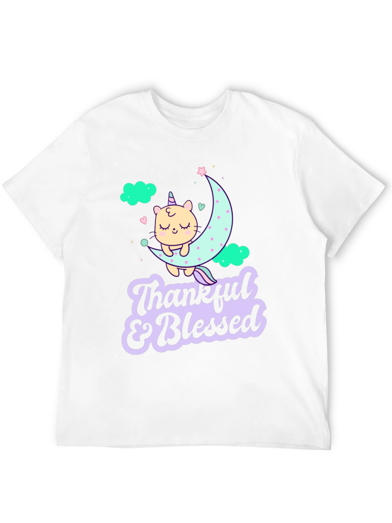 Thankful & Blessed Unicorn Cat T-Shirt