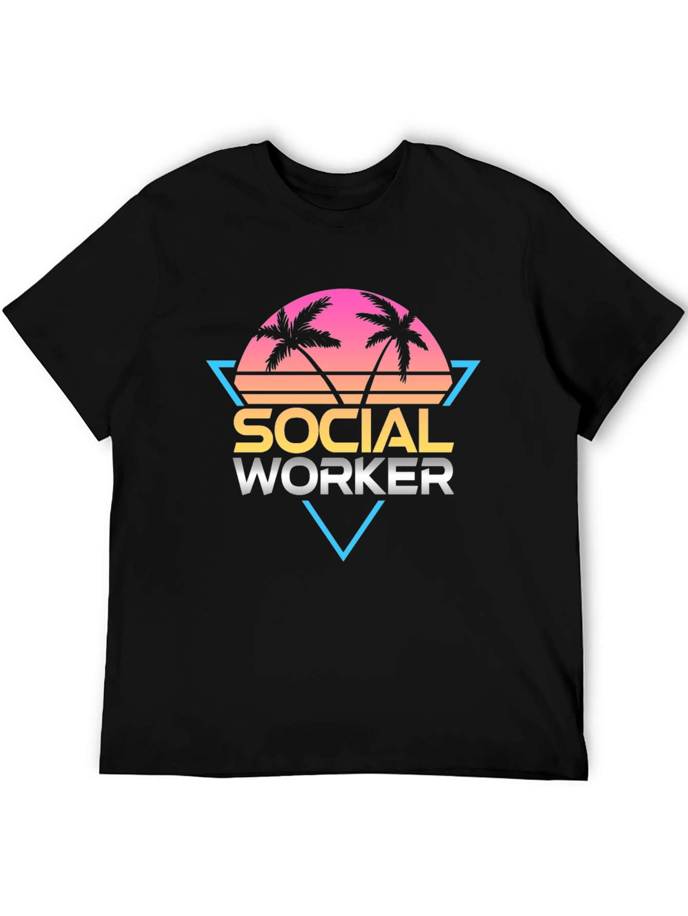 Social Worker Graphic Tee - Retro Palm Design