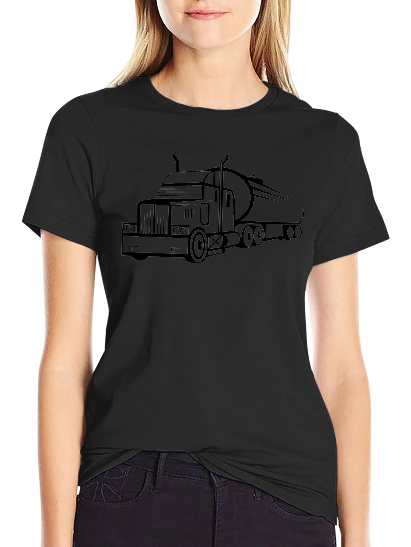 Trucker Tee: Classic Semi Truck Graphic T-Shirt