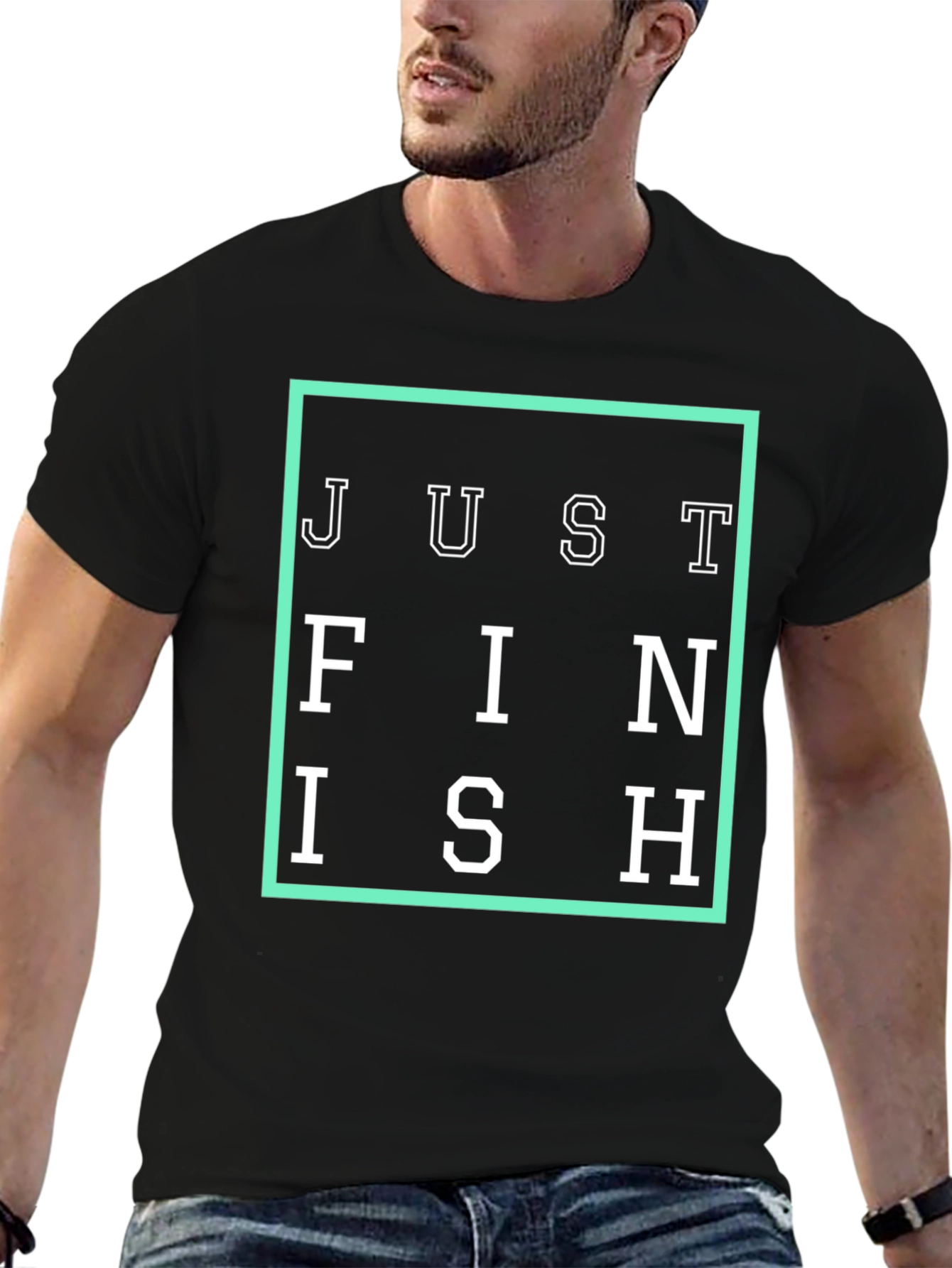 Just Finish Graphic Tee - Mens Black T-Shirt
