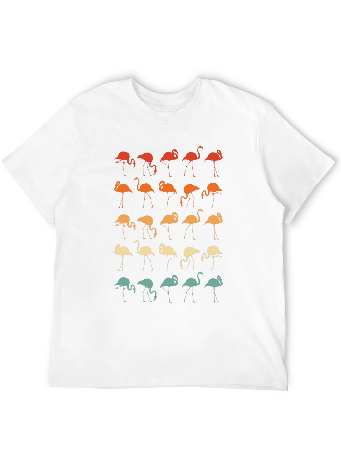Retro Flamingo Pattern T-Shirt