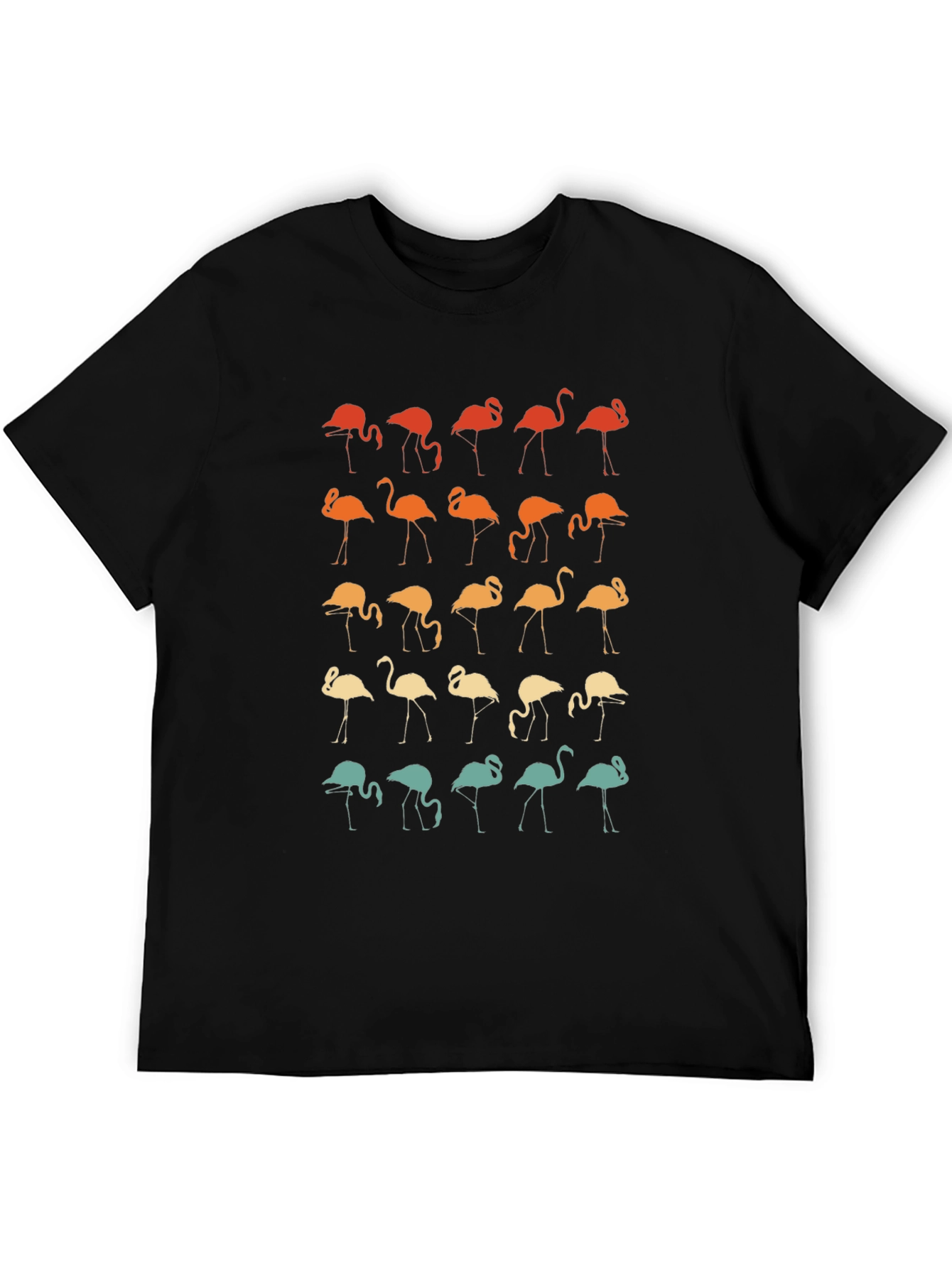 Retro Flamingo Pattern T-Shirt