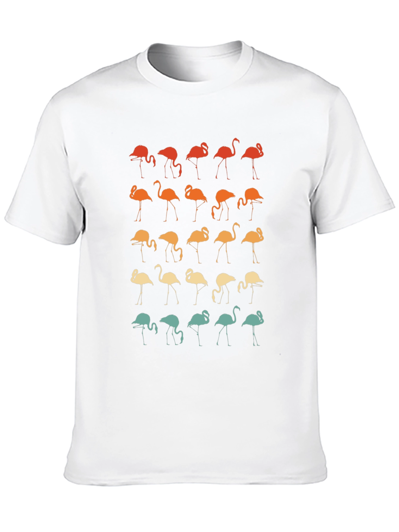 Retro Flamingo Pattern T-Shirt