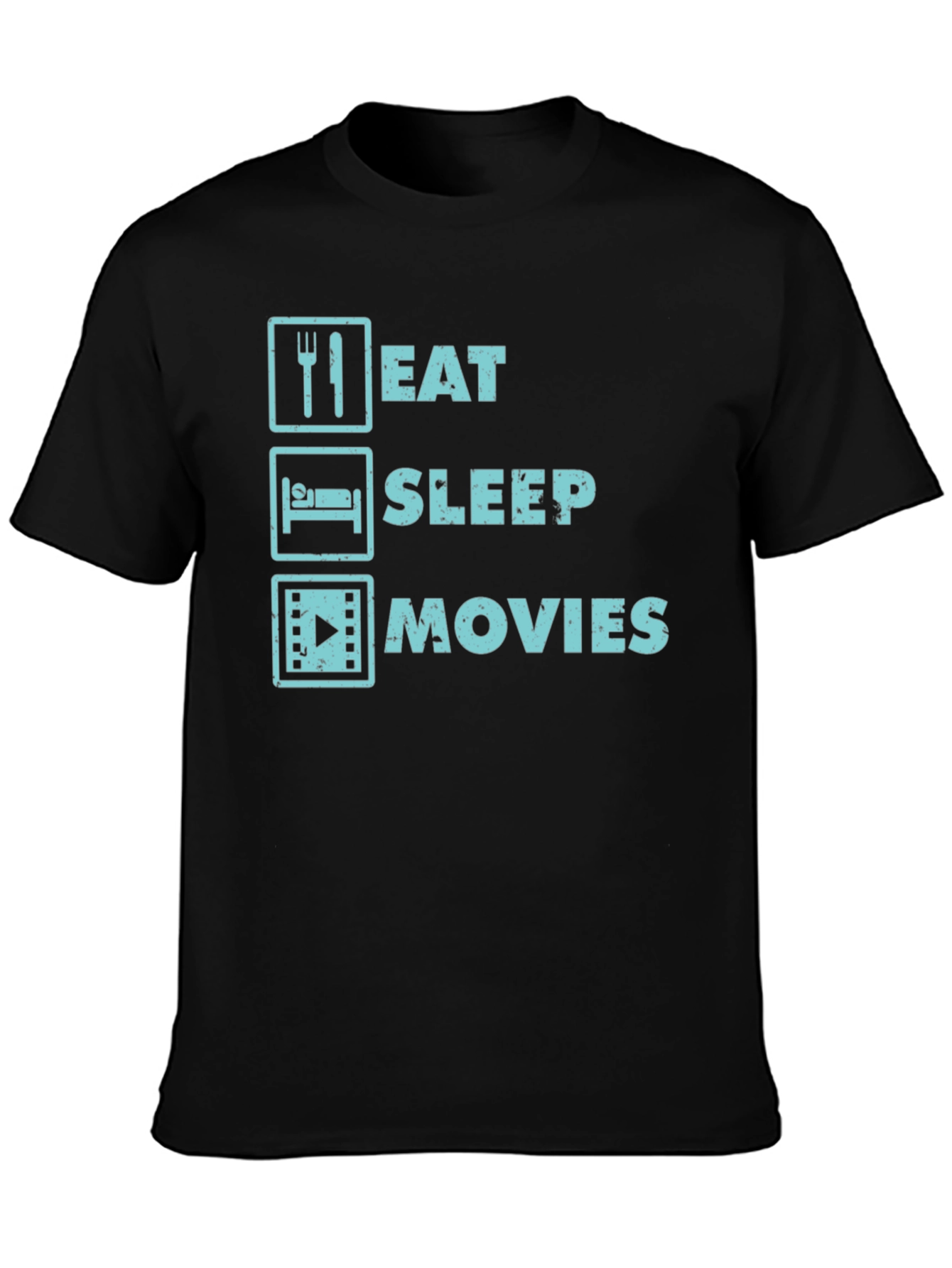 Eat Sleep Movies Graphic Tee - Movie Lovers T-Shirt