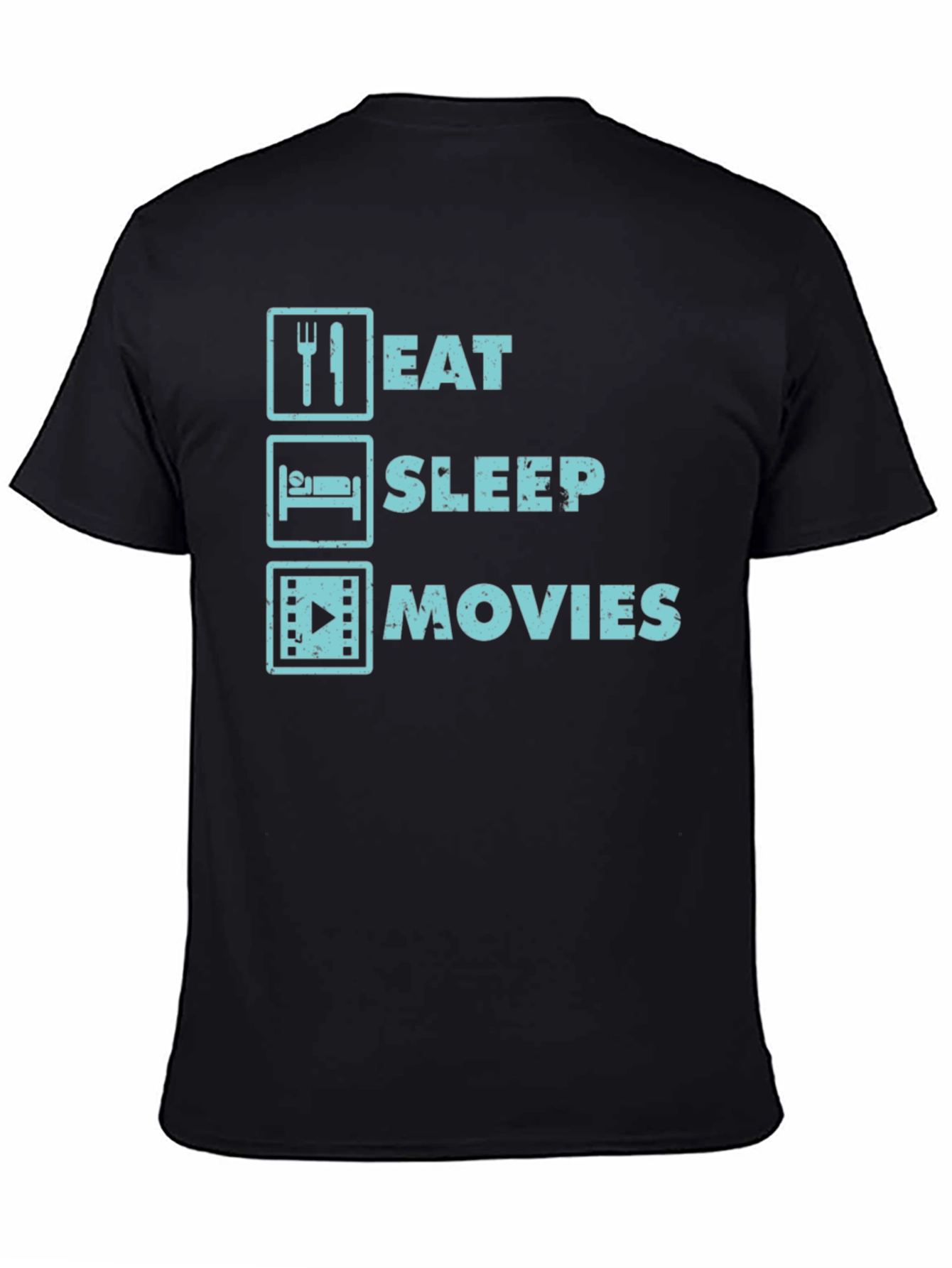 Eat Sleep Movies Graphic Tee - Movie Lovers T-Shirt