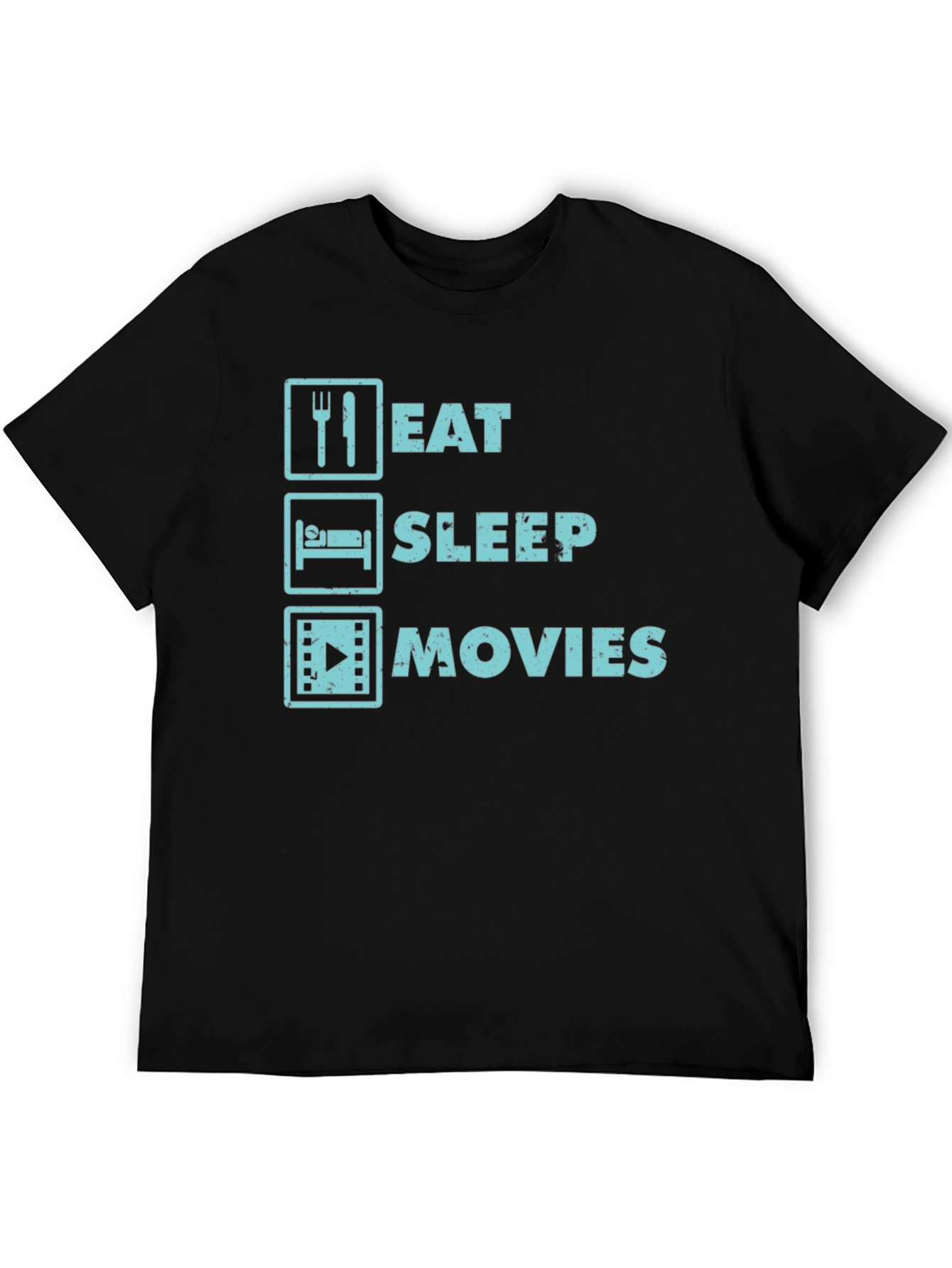 Eat Sleep Movies Graphic Tee - Movie Lovers T-Shirt