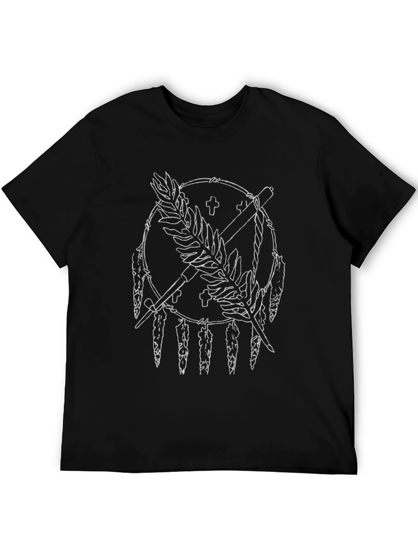 Dreamcatcher Graphic Tee - Black Cotton Blend