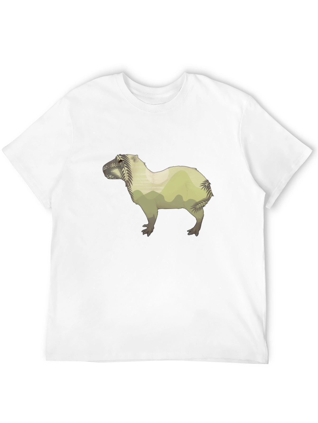 Nature Capybara Graphic Tee - Black