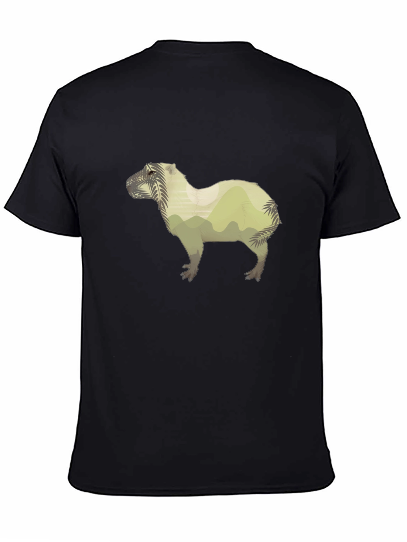 Nature Capybara Graphic Tee - Black