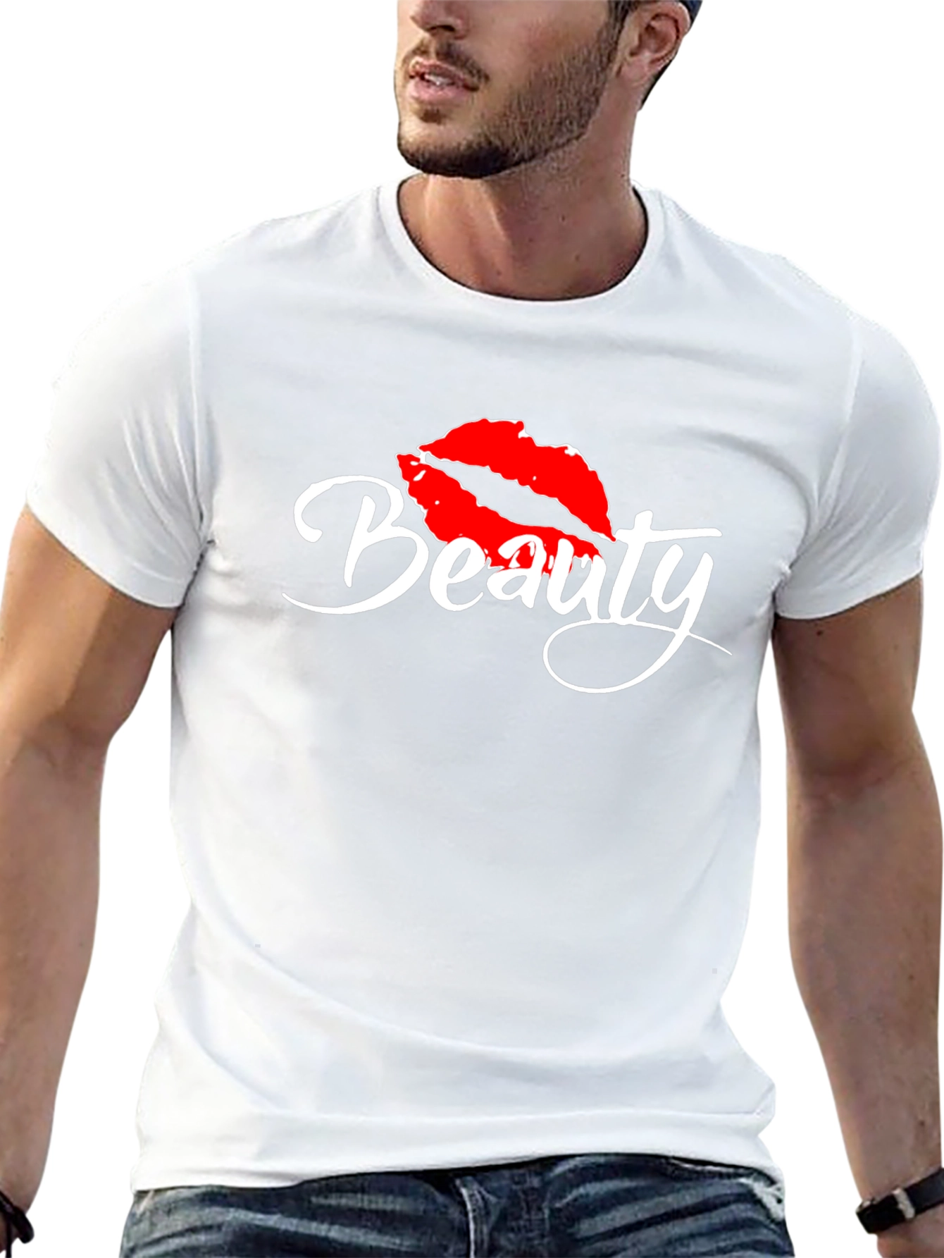 Beauty Lips Graphic Tee - Stylish Casual Top