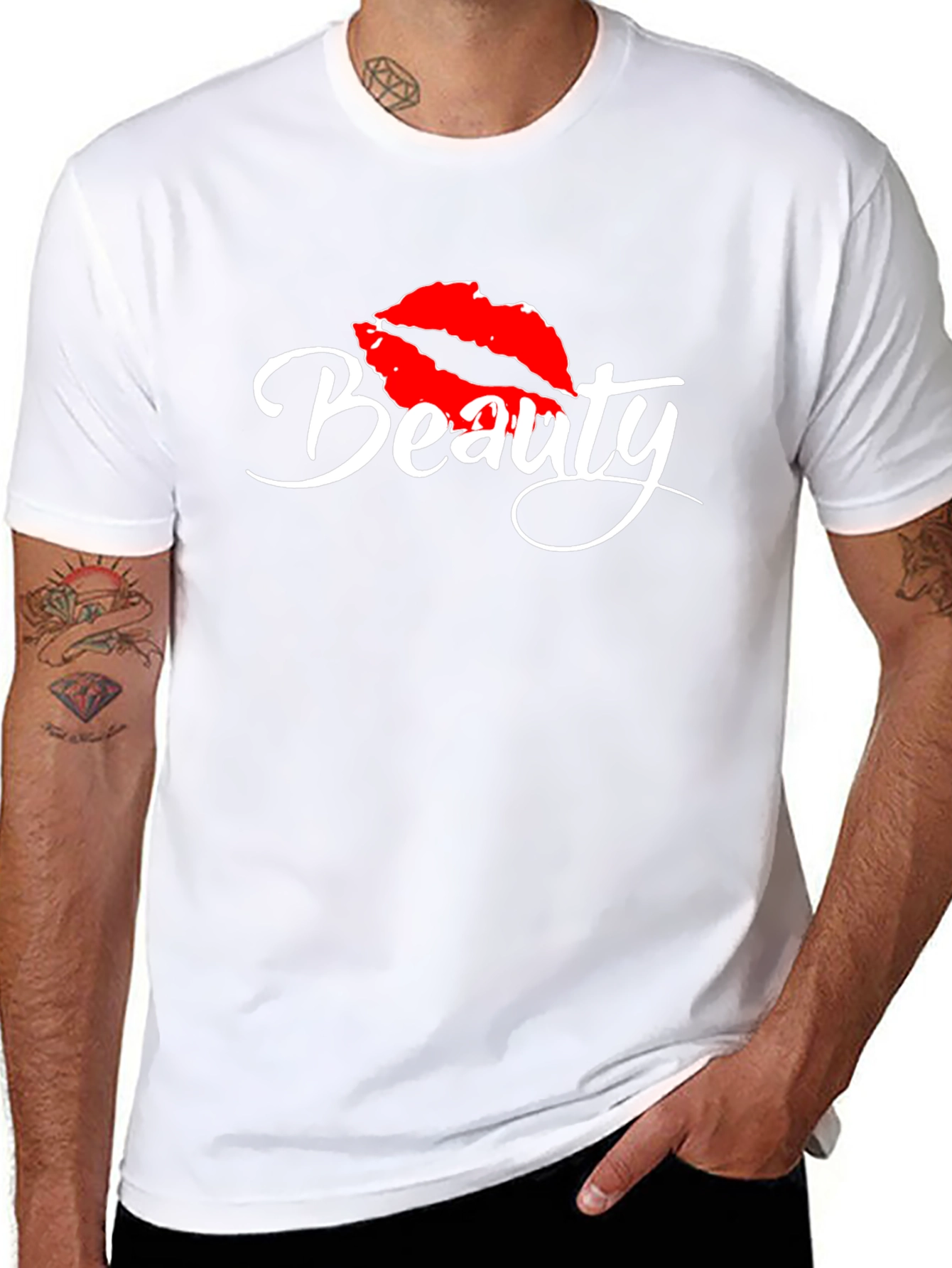 Beauty Lips Graphic Tee - Stylish Casual Top
